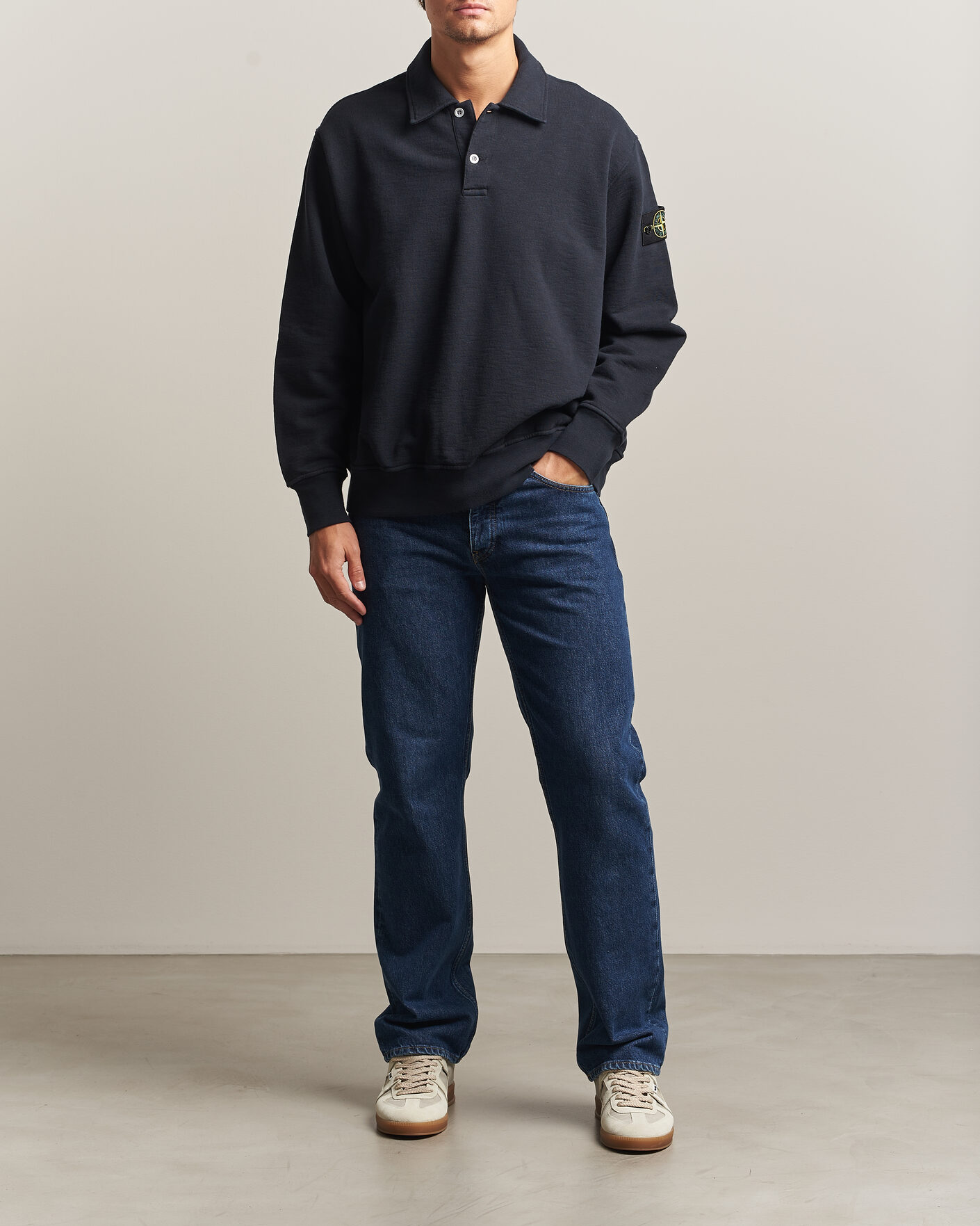 Homme | Pulls Et Tricots | Stone Island | Tubular Cotton Fleece Polo Navy Blue