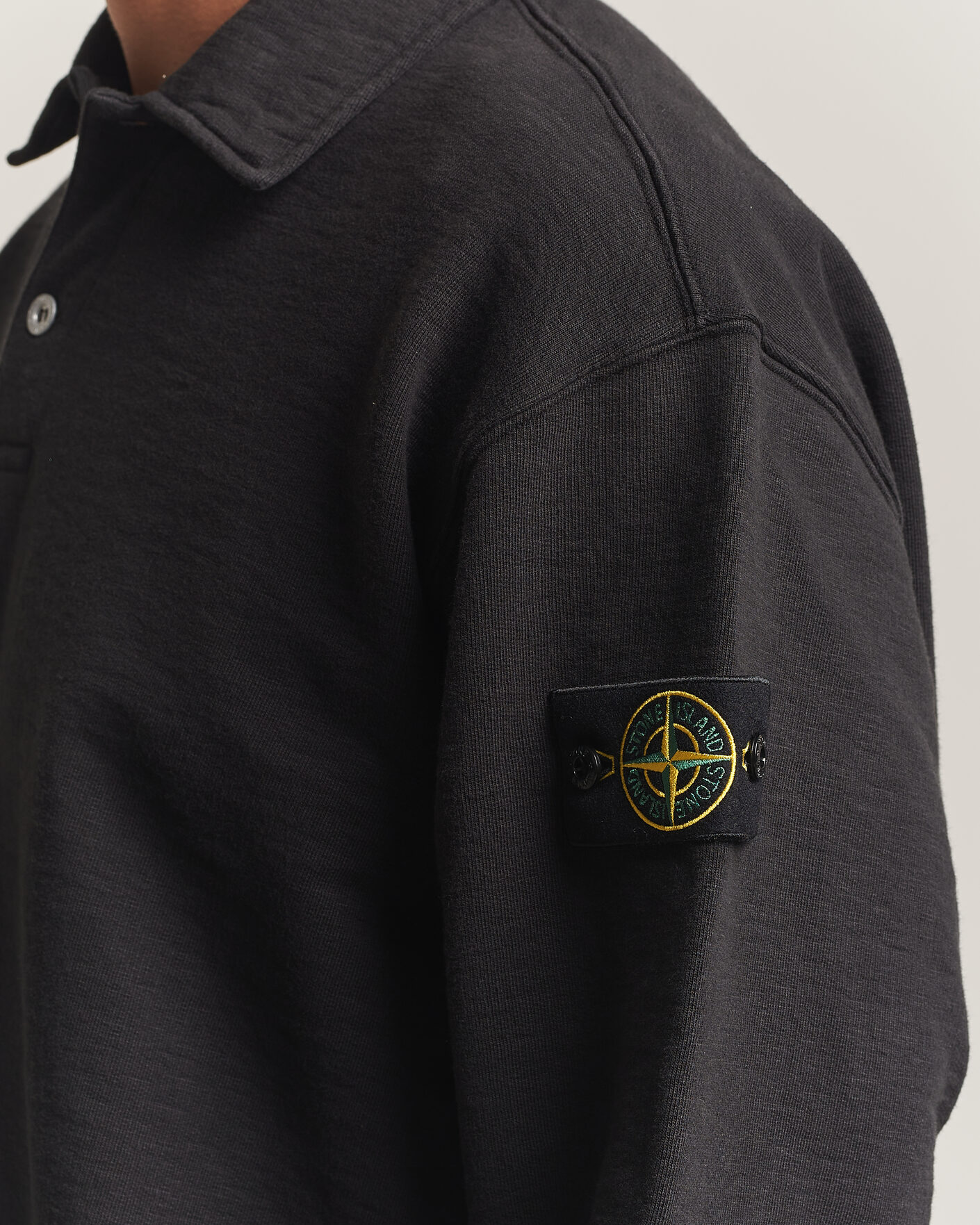 Homme | Pulls Et Tricots | Stone Island | Tubular Cotton Fleece Polo Black