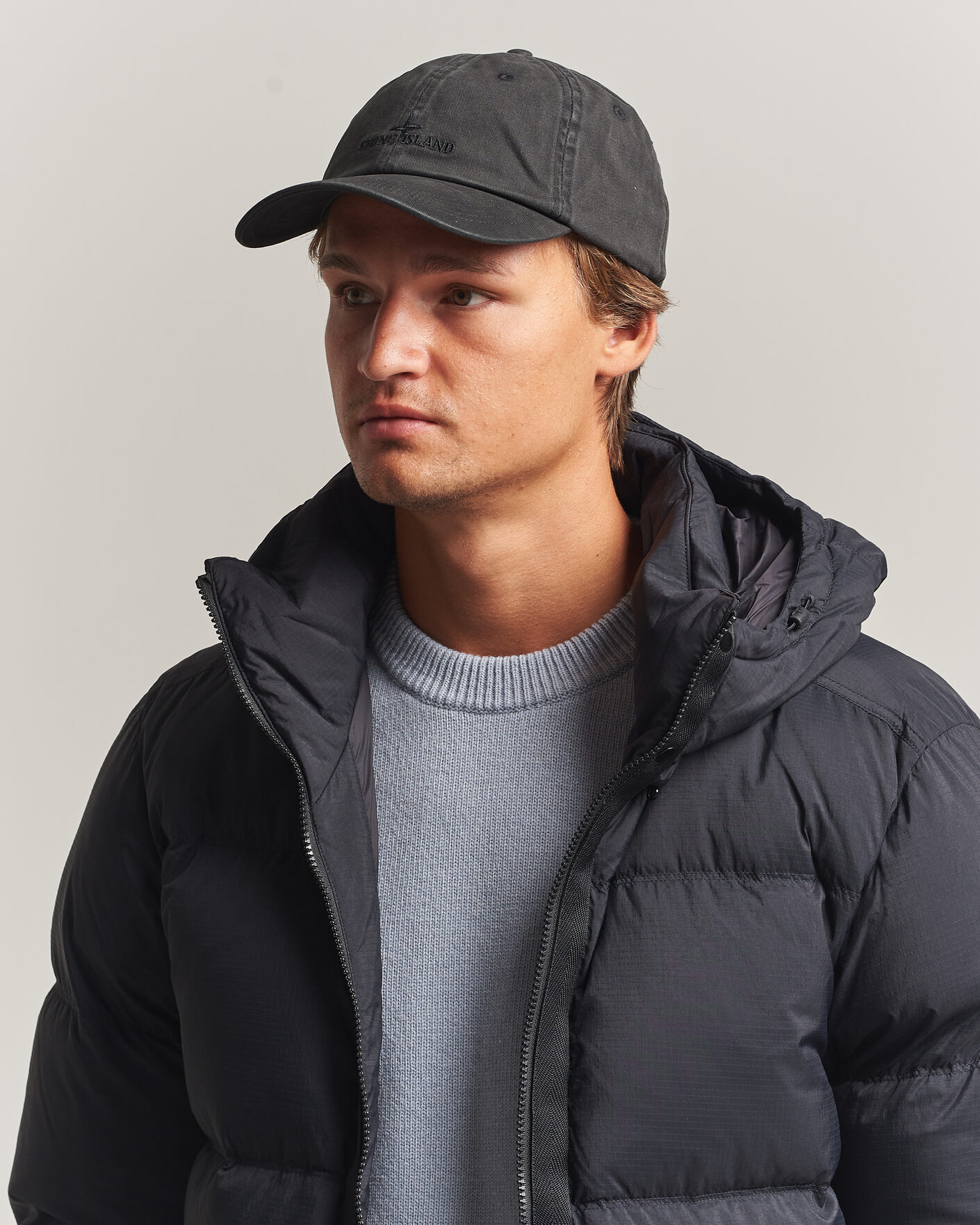Homme | Bobs Et Casquettes | Stone Island | Brushed Cotton Gabardine Cap Black