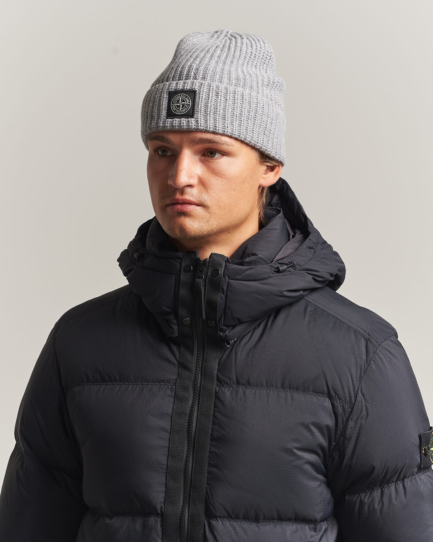 Homme | Bonnets | Stone Island | Geelong Wool Hat Grey Melange