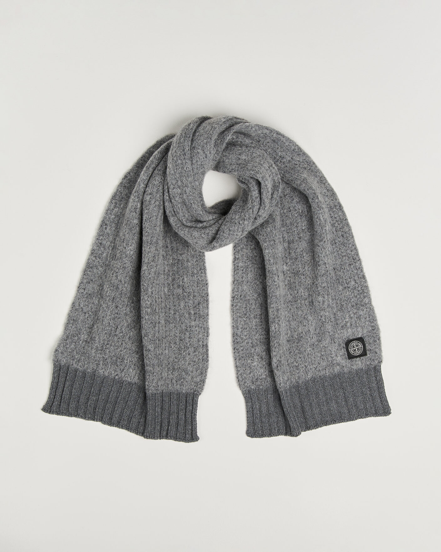 Homme | Écharpes | Stone Island | Baby Alpaca Blend Scarf Grey Melange