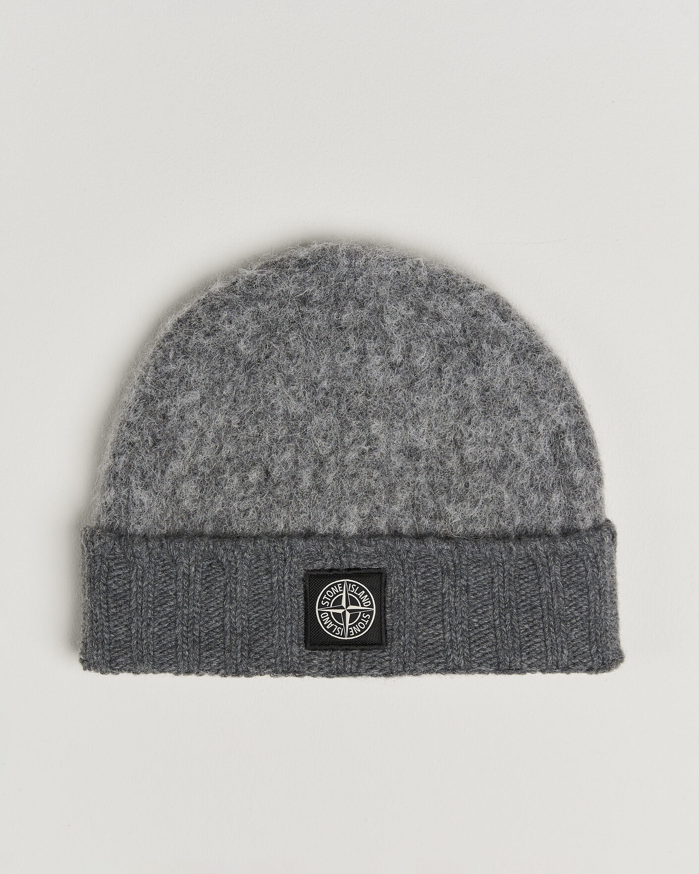 Homme | Bonnets | Stone Island | Ribbed Baby Alpaca Blend Hat Grey Melange