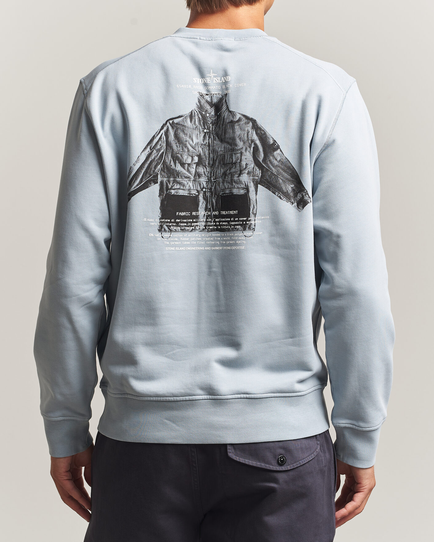 Homme | Pulls Et Tricots | Stone Island | Cotton Fleece Archivio Print Sweatshirt Ash Grey