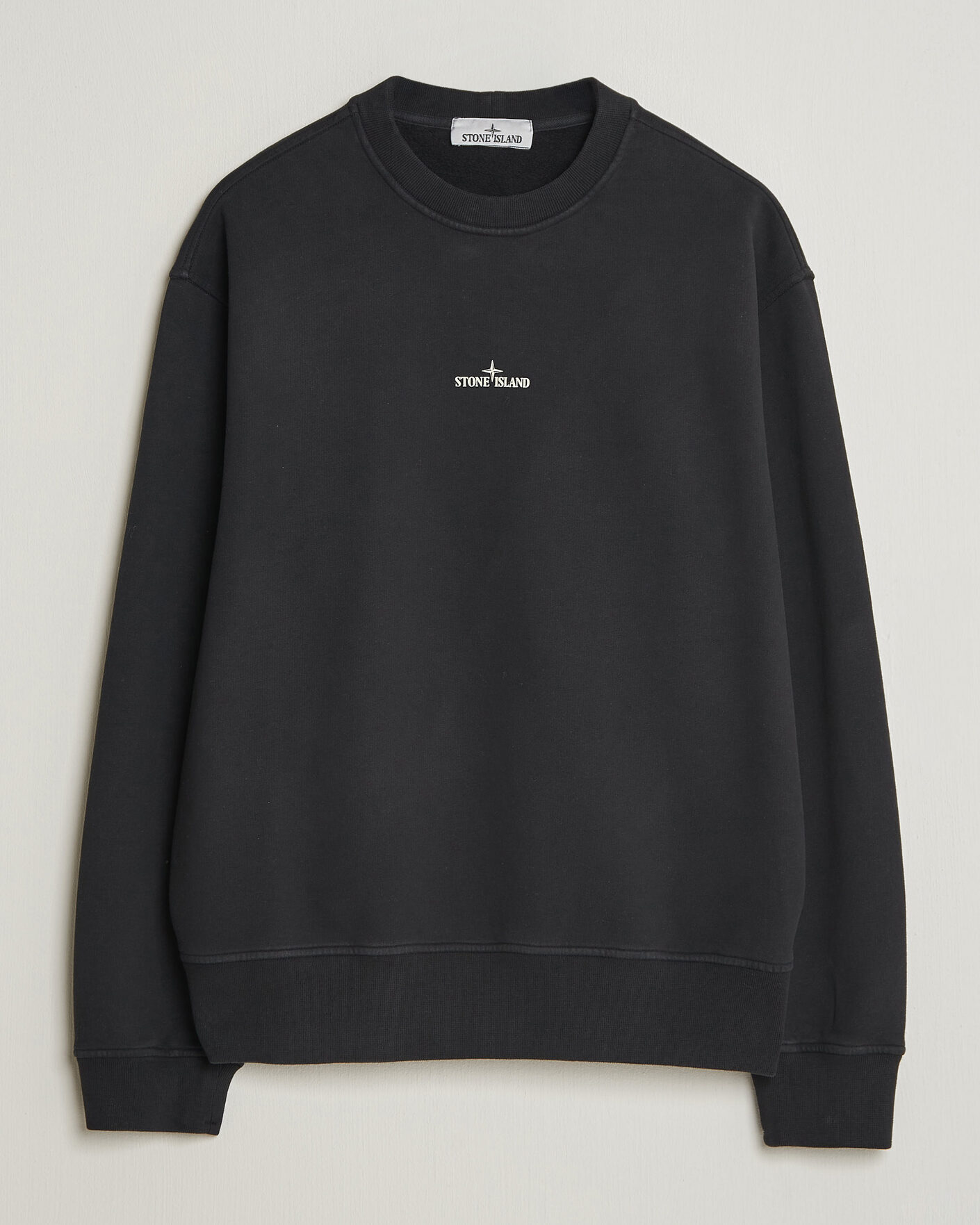 Homme | Pulls Et Tricots | Stone Island | Cotton Fleece Blurred Compas Print Sweatshirt Black