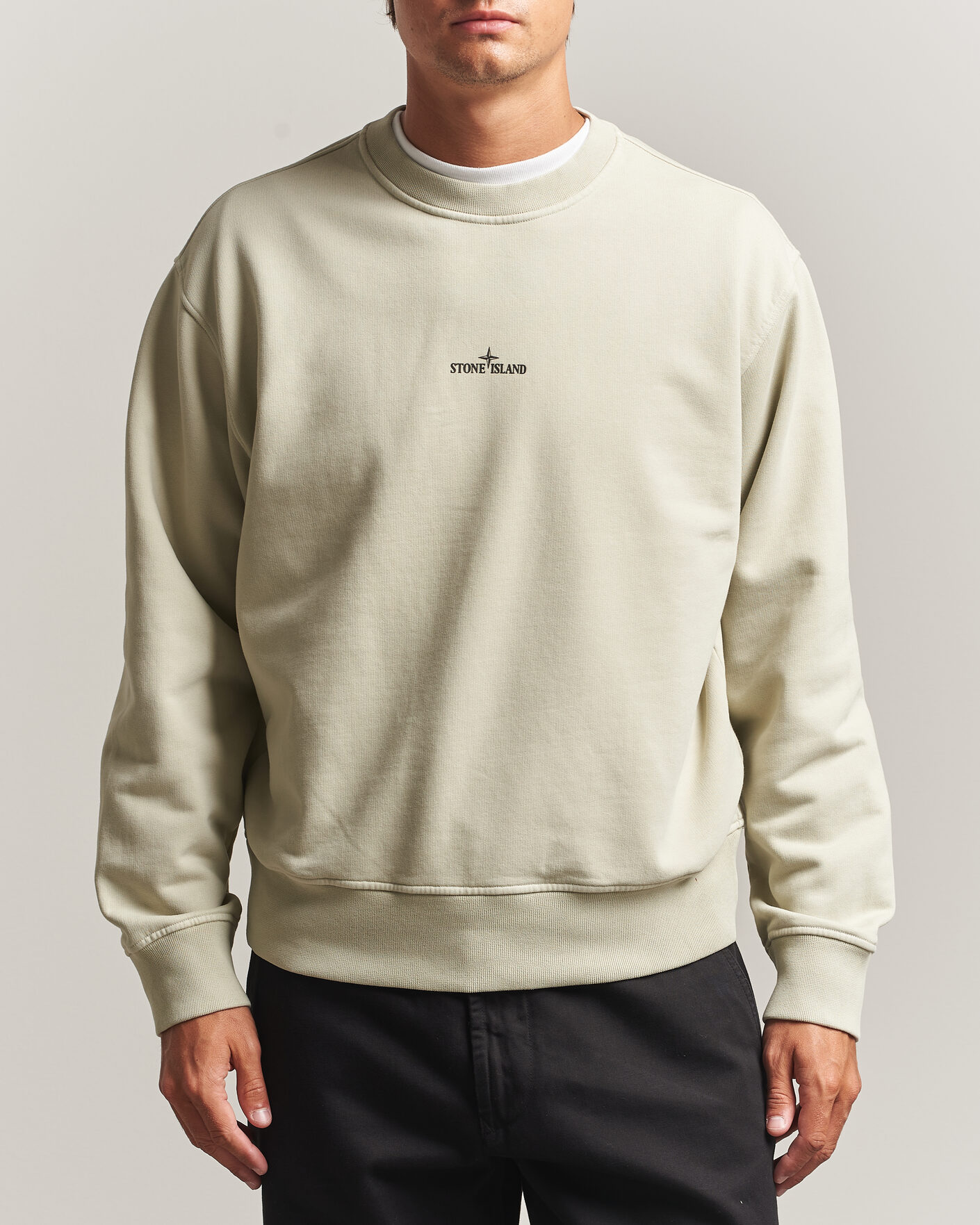 Homme | Pulls Et Tricots | Stone Island | Cotton Fleece Blurred Compas Print Sweatshirt Sand