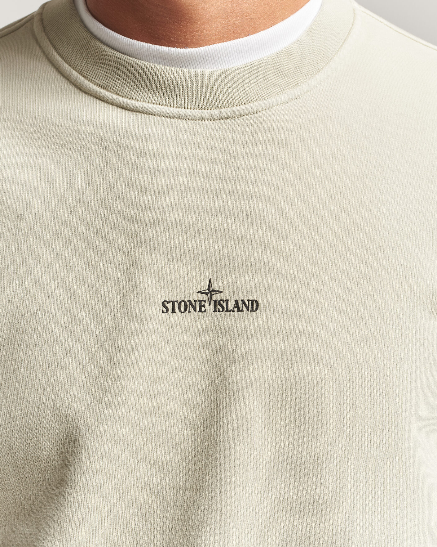 Homme | Pulls Et Tricots | Stone Island | Cotton Fleece Blurred Compas Print Sweatshirt Sand