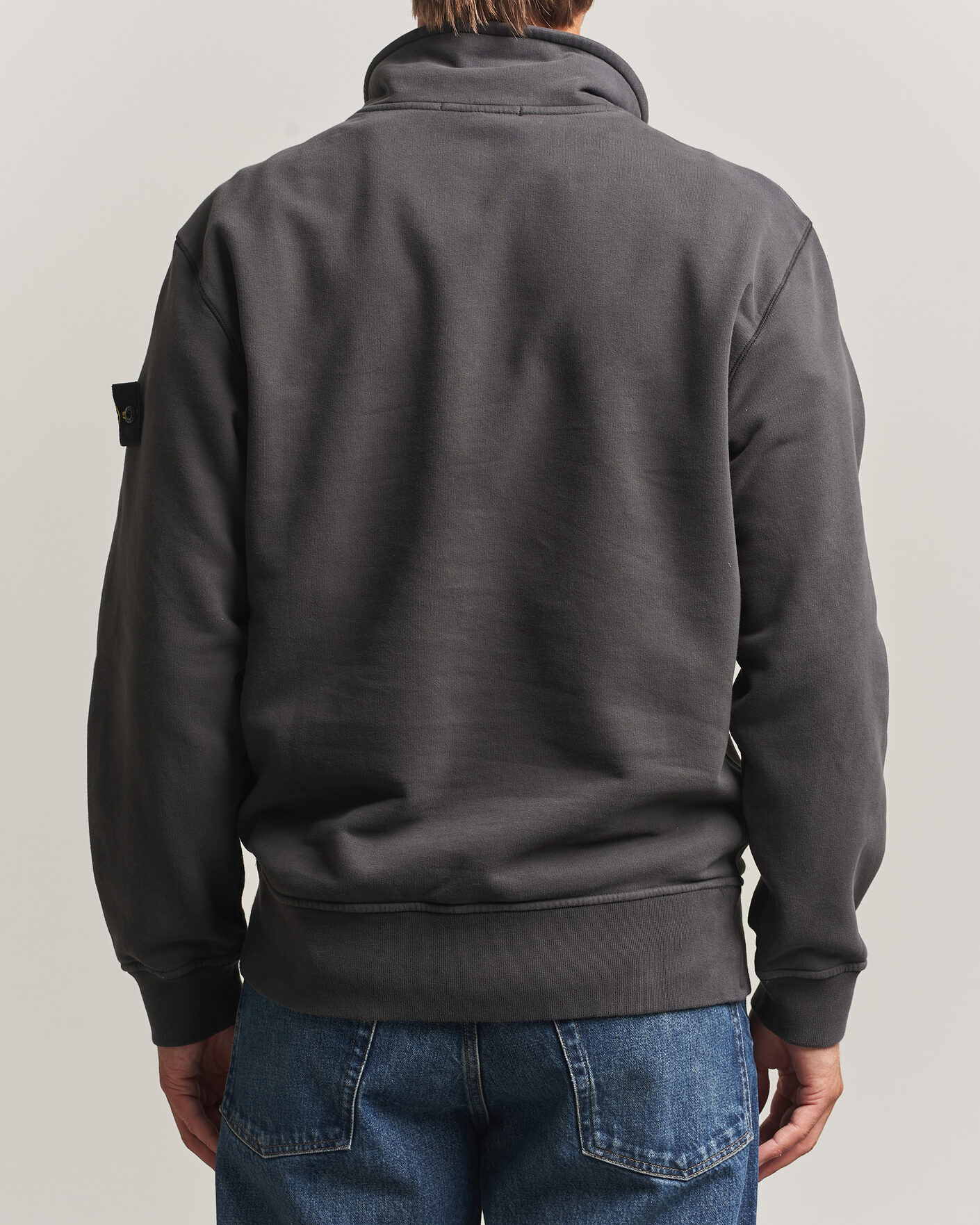 Homme | Pulls Et Tricots | Stone Island | Brushed Cotton Fleece Half Zip Lead Grey