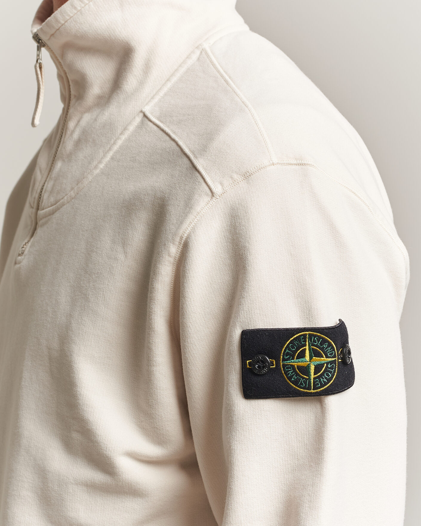 Homme | Pulls Et Tricots | Stone Island | Brushed Cotton Fleece Half Zip Ivory