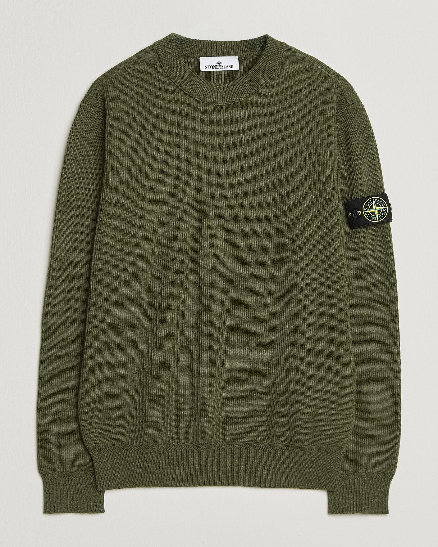 Homme | Pulls Et Tricots | Stone Island | Ribbed Soft Organic Cotton Crew Neck Military Green