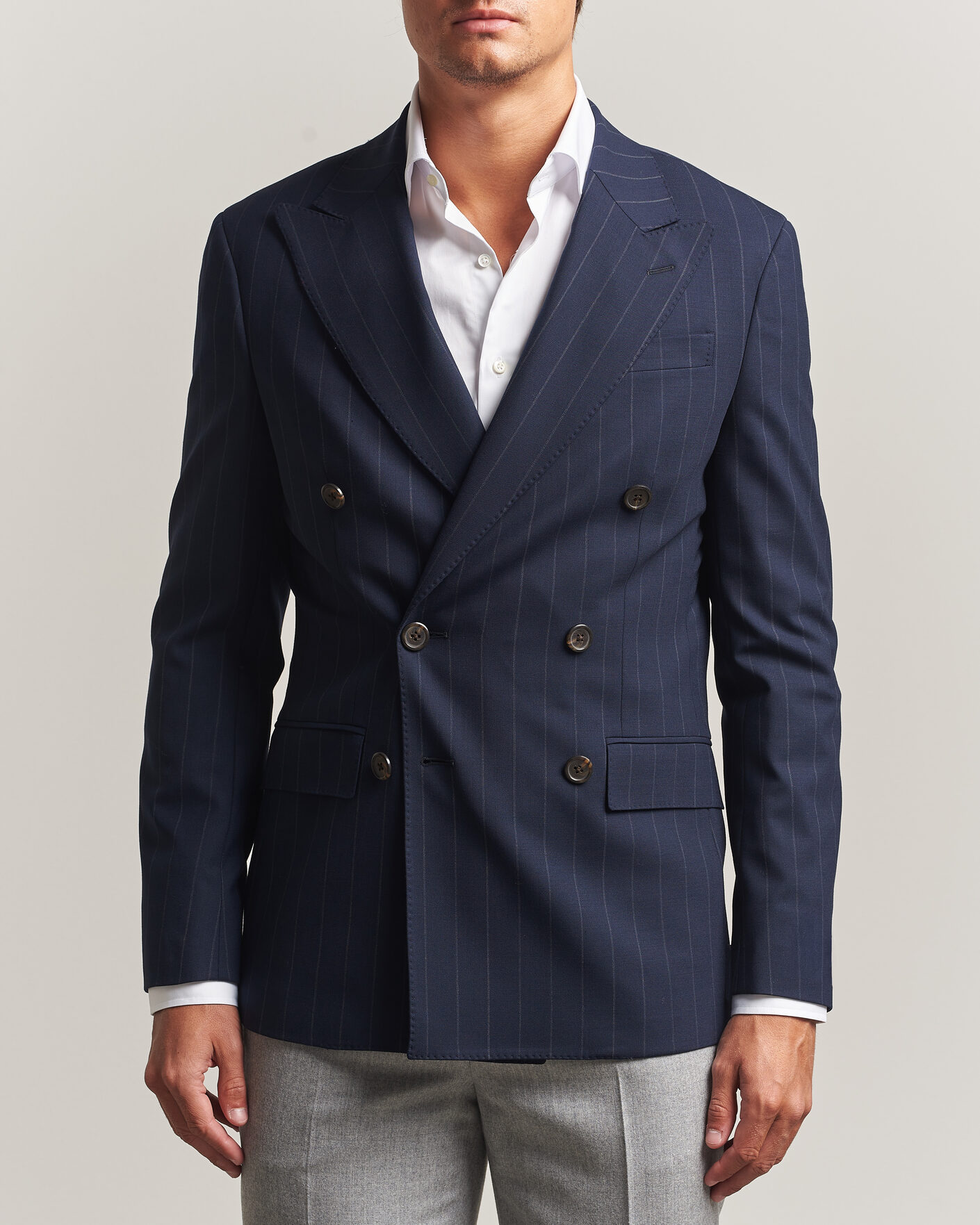 Homme | Blazers | Polo Ralph Lauren | Double Breasted Rope Stripe Sportcoat Navy/Grey