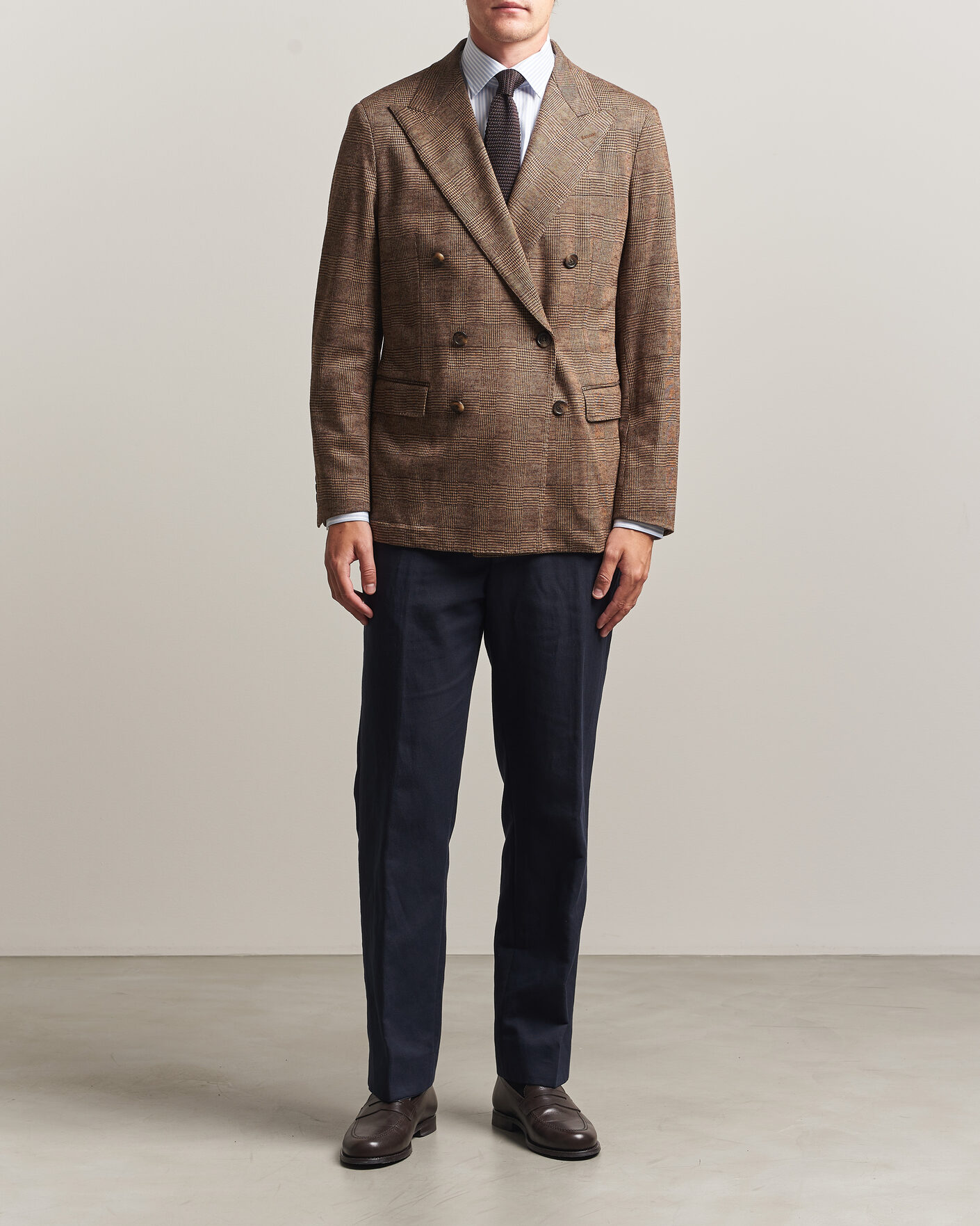 Homme | Blazers | Polo Ralph Lauren | Double Breasted Glenplaid Knit Sportcoat Tan/Brown