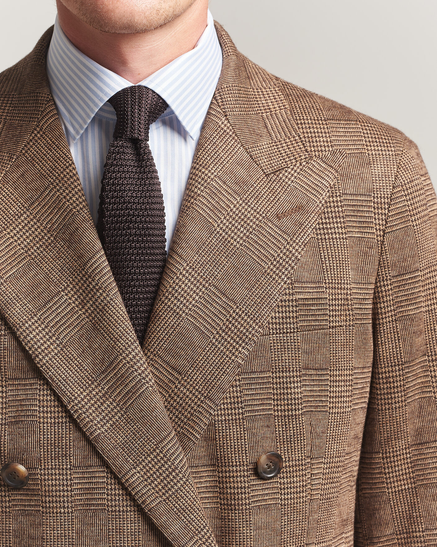 Homme | Blazers | Polo Ralph Lauren | Double Breasted Glenplaid Knit Sportcoat Tan/Brown