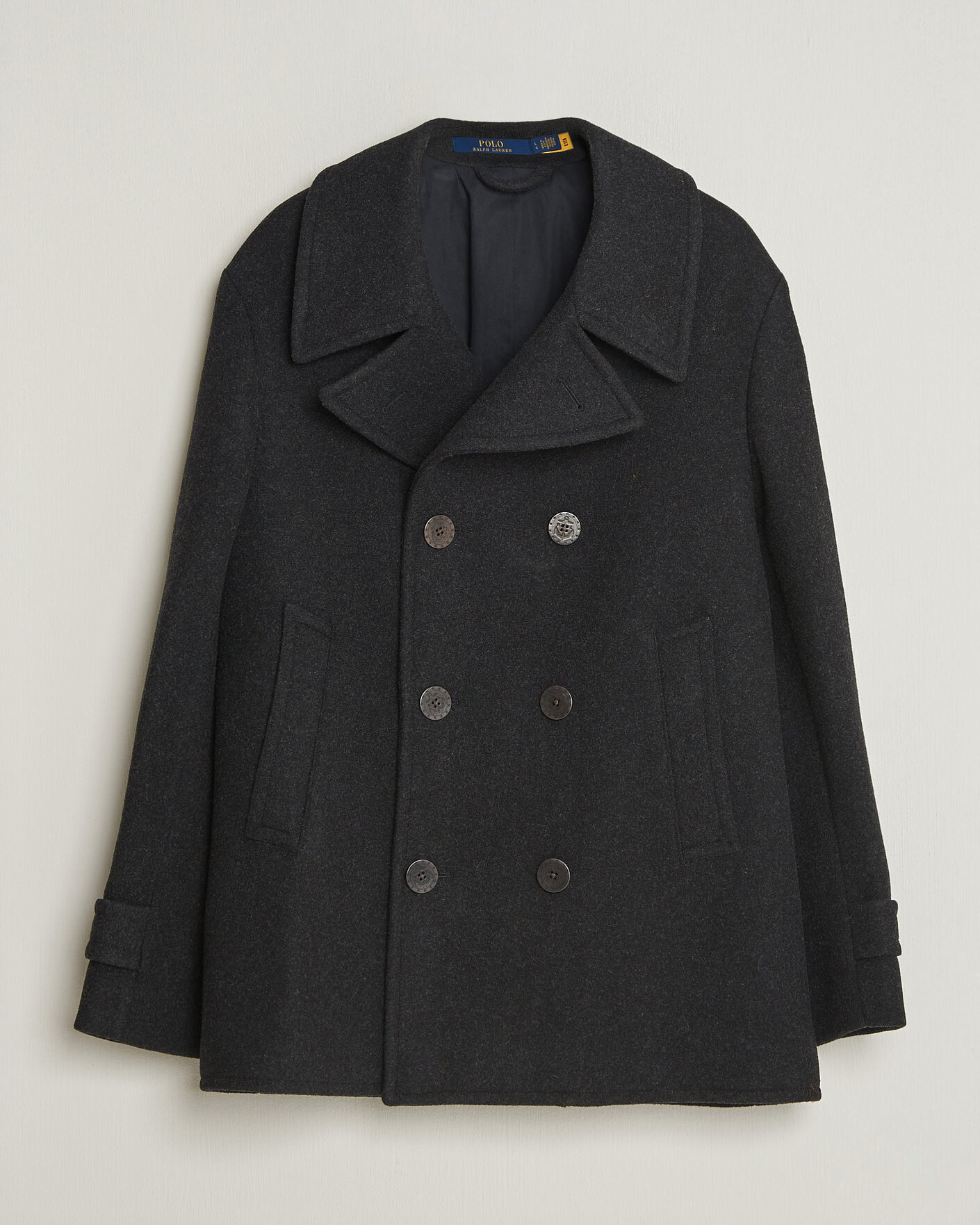 Homme | Manteaux Et Vestes | Polo Ralph Lauren | Lightweight Melton Peacoat Charcoal