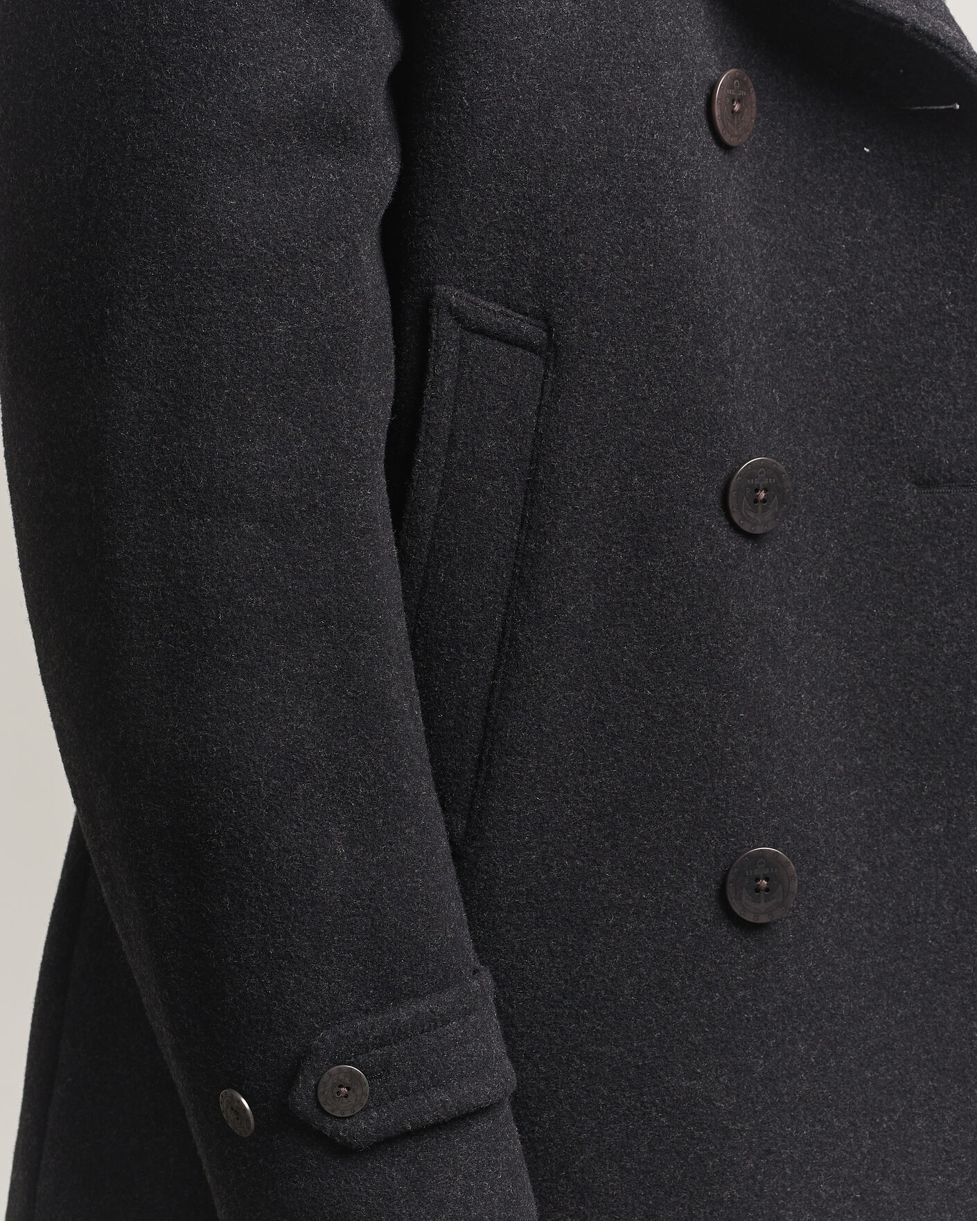 Homme | Manteaux Et Vestes | Polo Ralph Lauren | Lightweight Melton Peacoat Charcoal