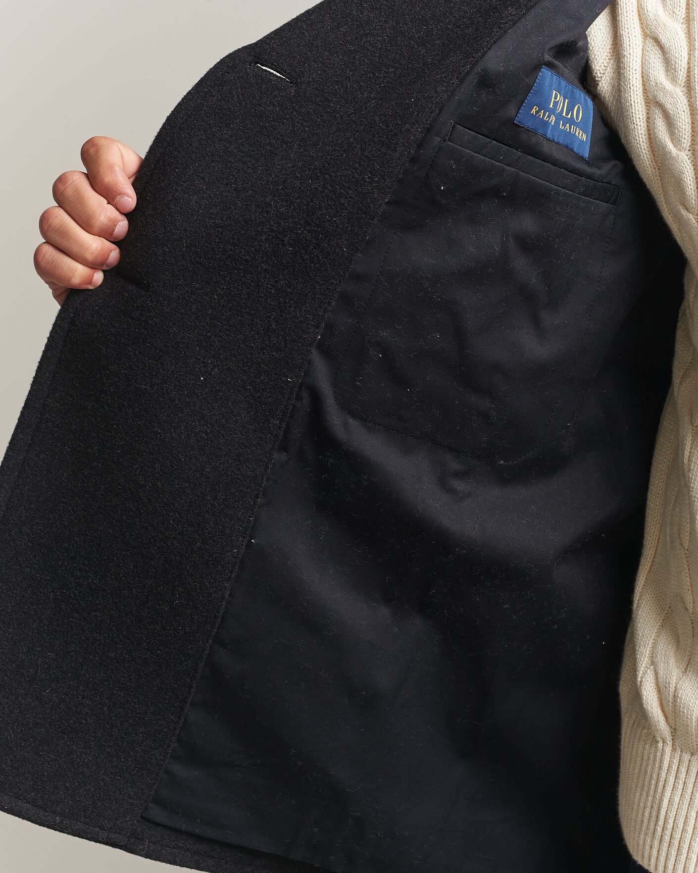 Homme | Manteaux Et Vestes | Polo Ralph Lauren | Lightweight Melton Peacoat Charcoal