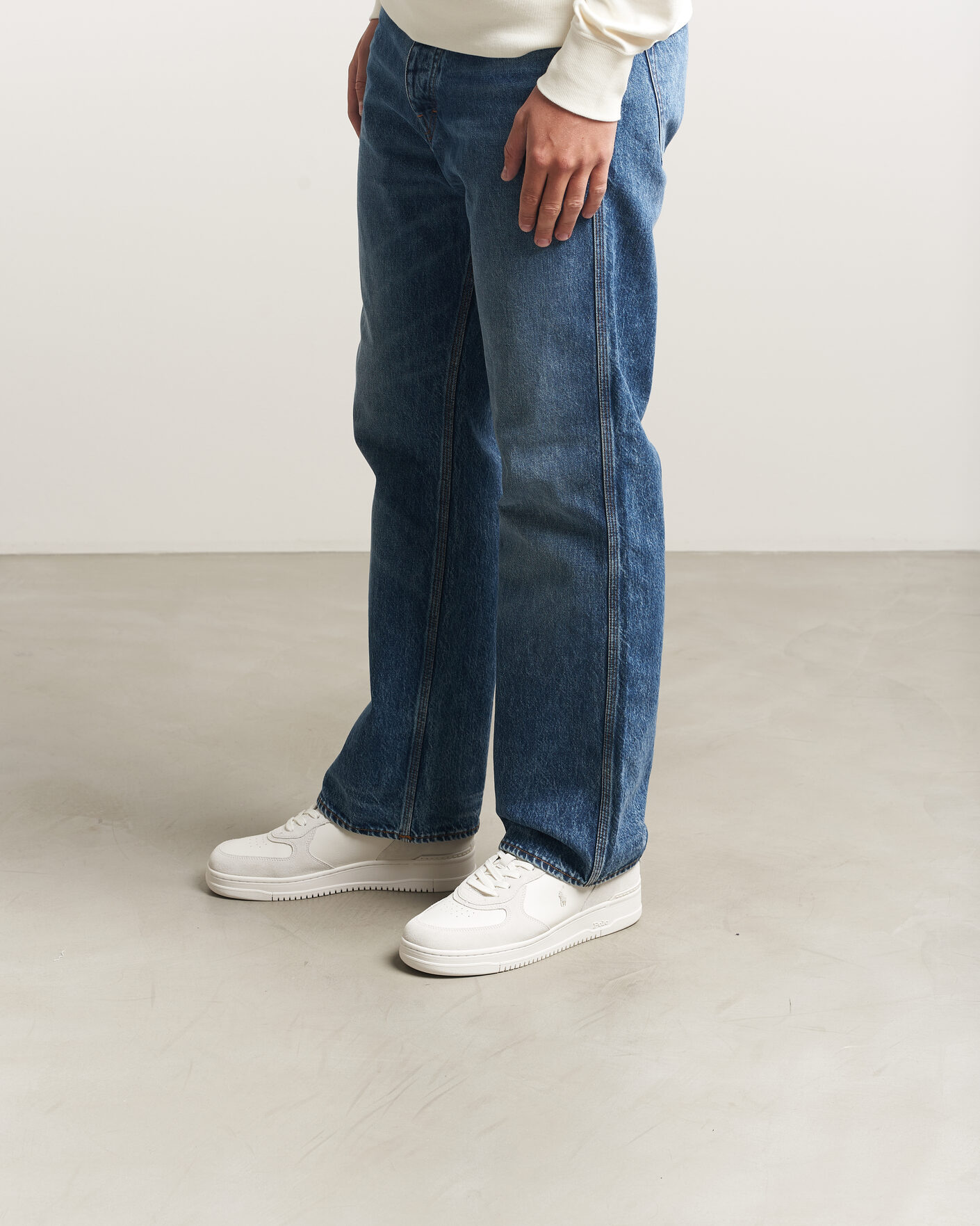 Homme | Baskets | Polo Ralph Lauren | Masters Court Suede/Leather Sneakers Deckwash White
