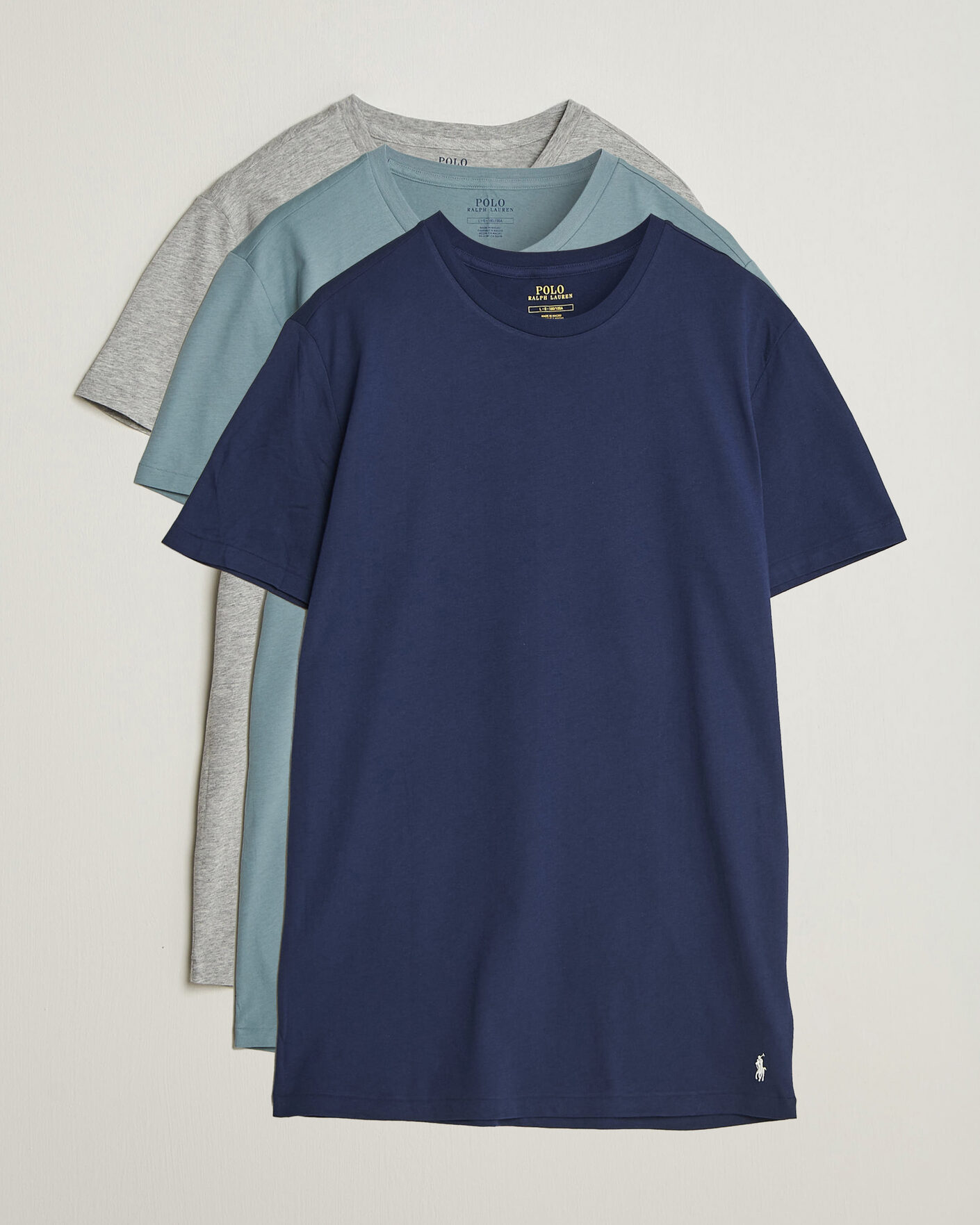 Homme | T-shirts | Polo Ralph Lauren | 3-Pack Crew Neck T-Shirt Grey/Navy/Blue