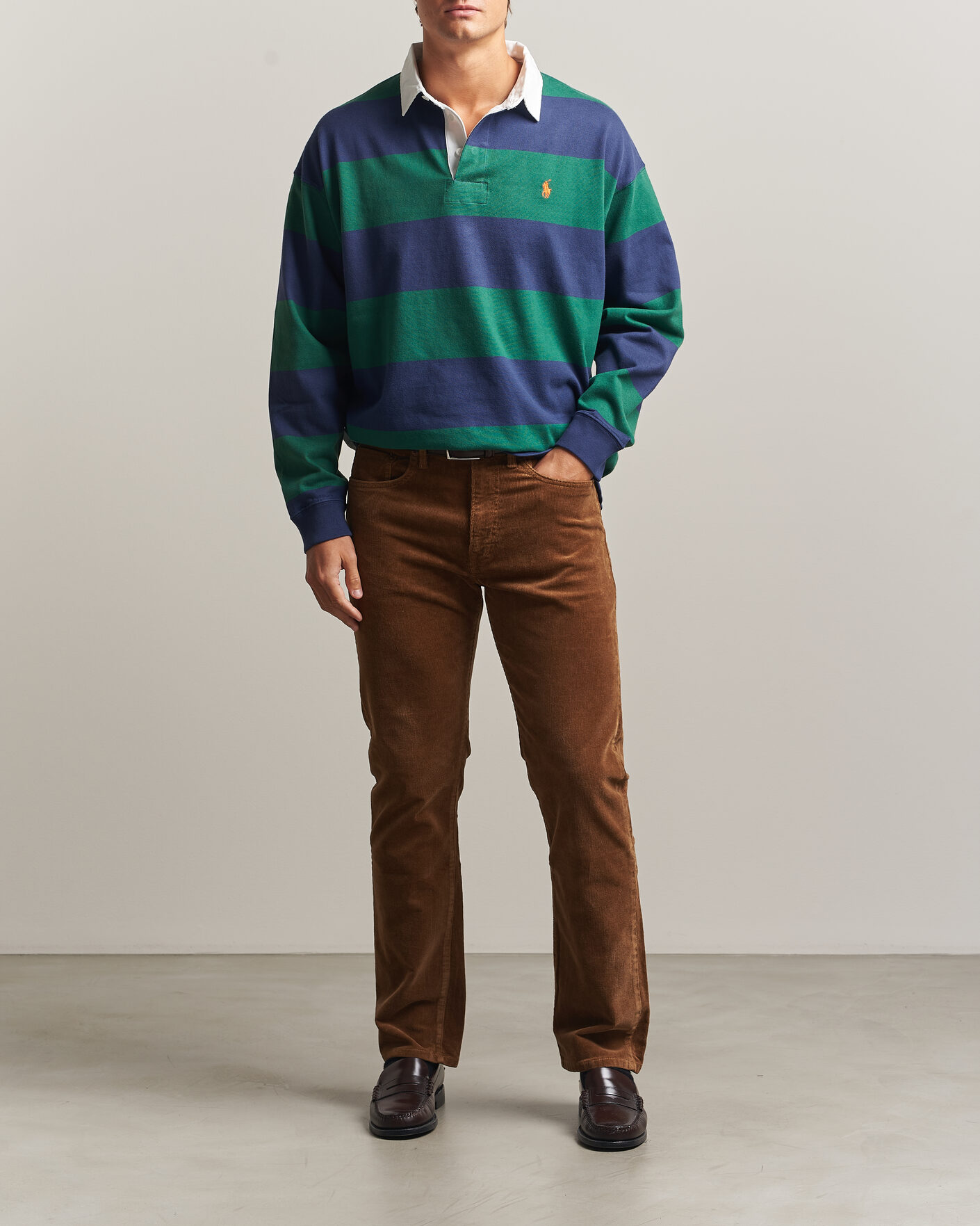 Homme | Pantalons | Polo Ralph Lauren | Stretch Corduroy Straight Fit Pants Sepia