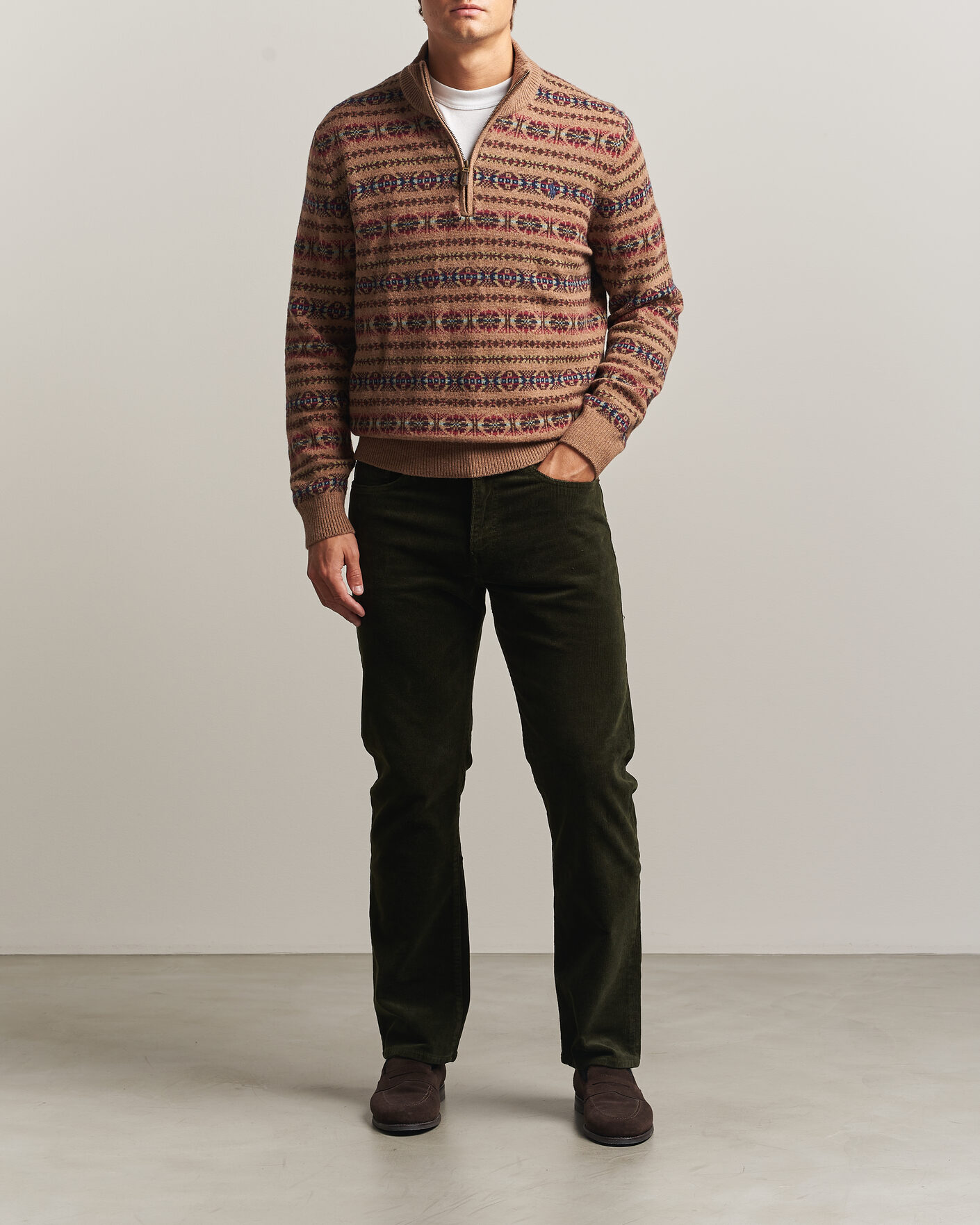 Homme | Pantalons | Polo Ralph Lauren | Stretch Corduroy Straight Fit Pants Estate Olive