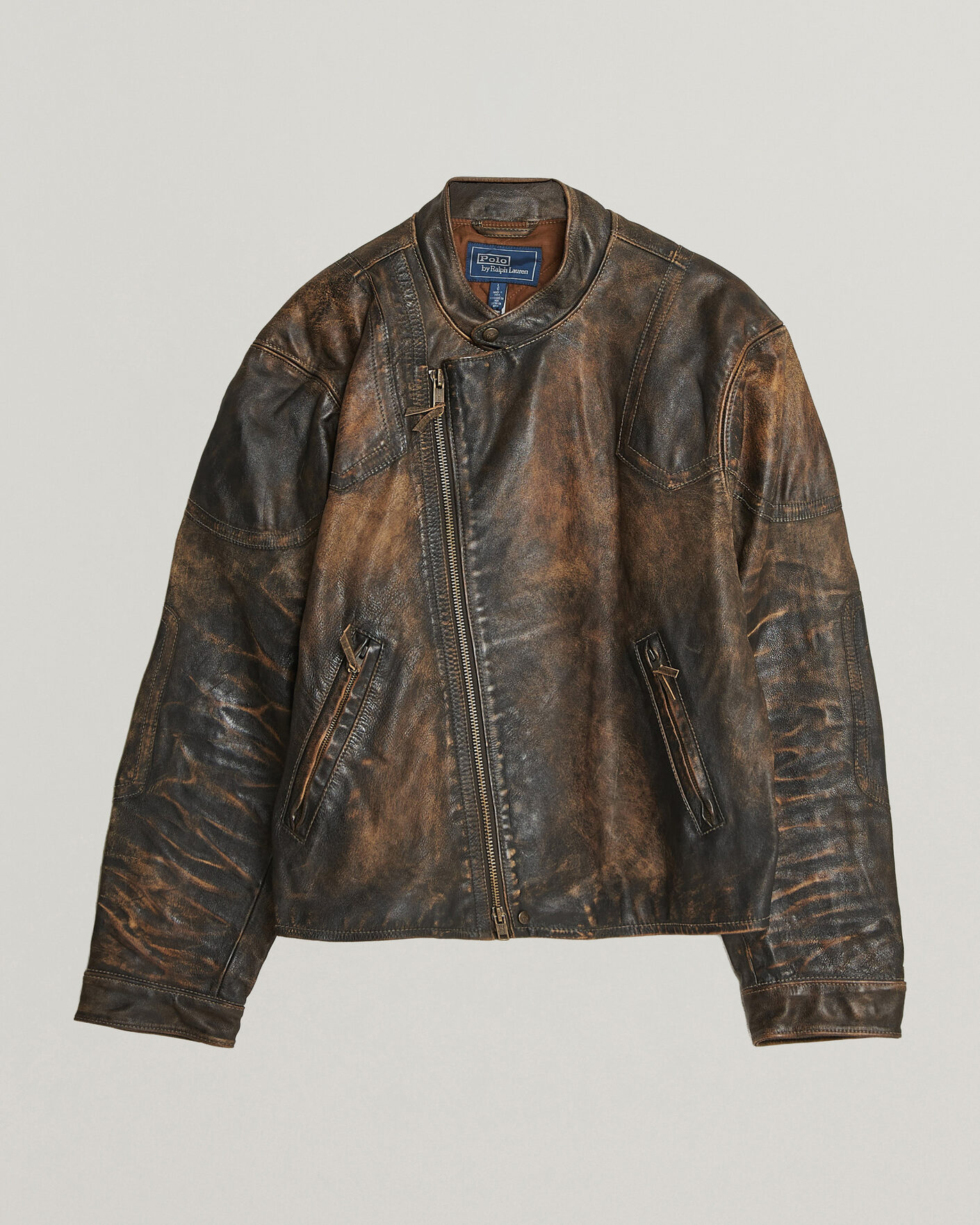Homme | Manteaux Et Vestes | Polo Ralph Lauren | Leather Bomber Jacket Brown/Black Amber