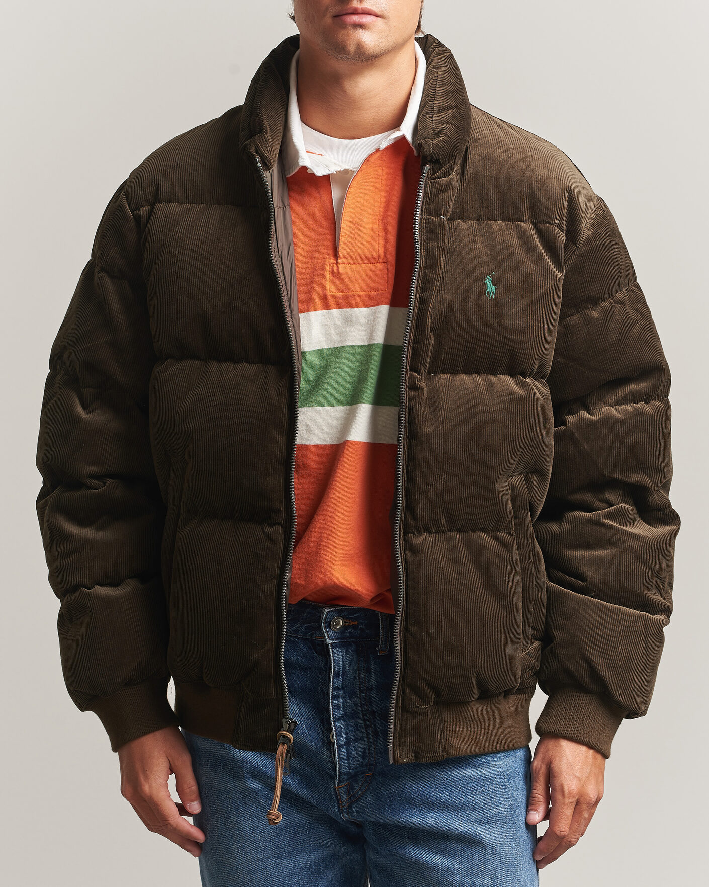 Homme | Manteaux Et Vestes | Polo Ralph Lauren | Corduroy Puffer Jacket Dark Beech