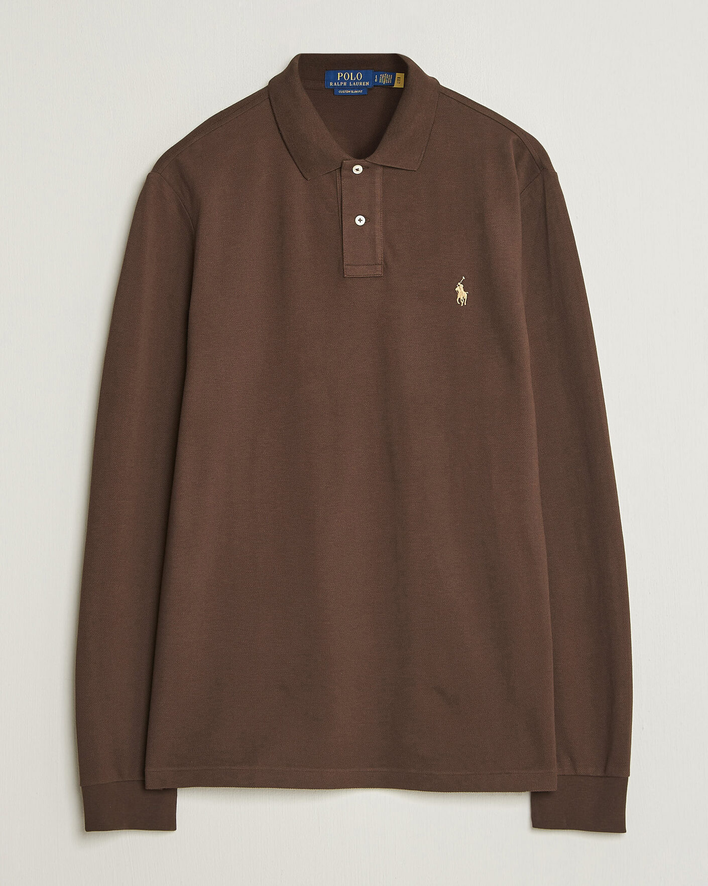 Homme | Polos | Polo Ralph Lauren | Custom Slim Fit Long Sleeve Polo Nutmeg Brown