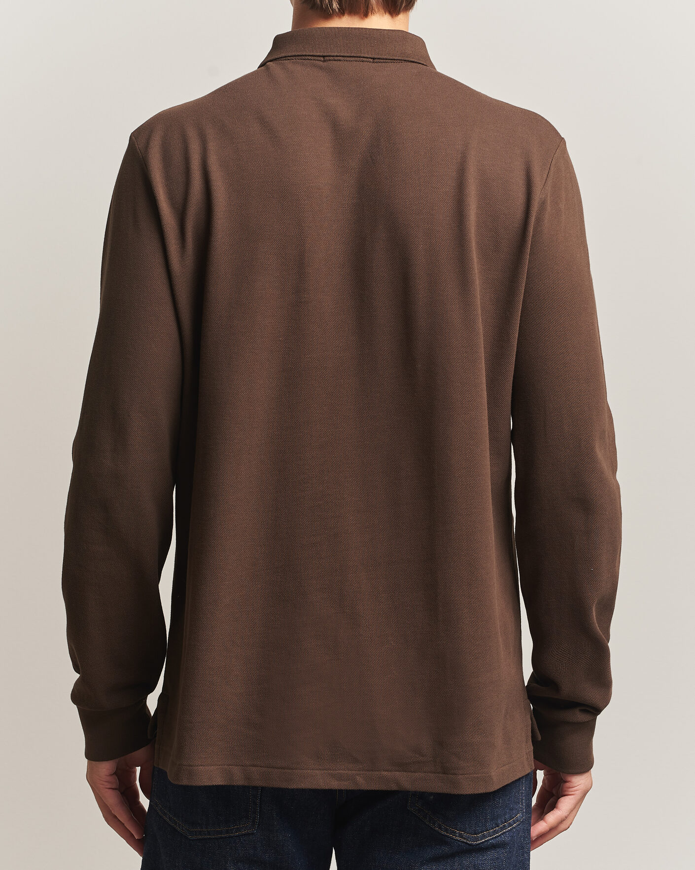 Homme | Polos | Polo Ralph Lauren | Custom Slim Fit Long Sleeve Polo Nutmeg Brown