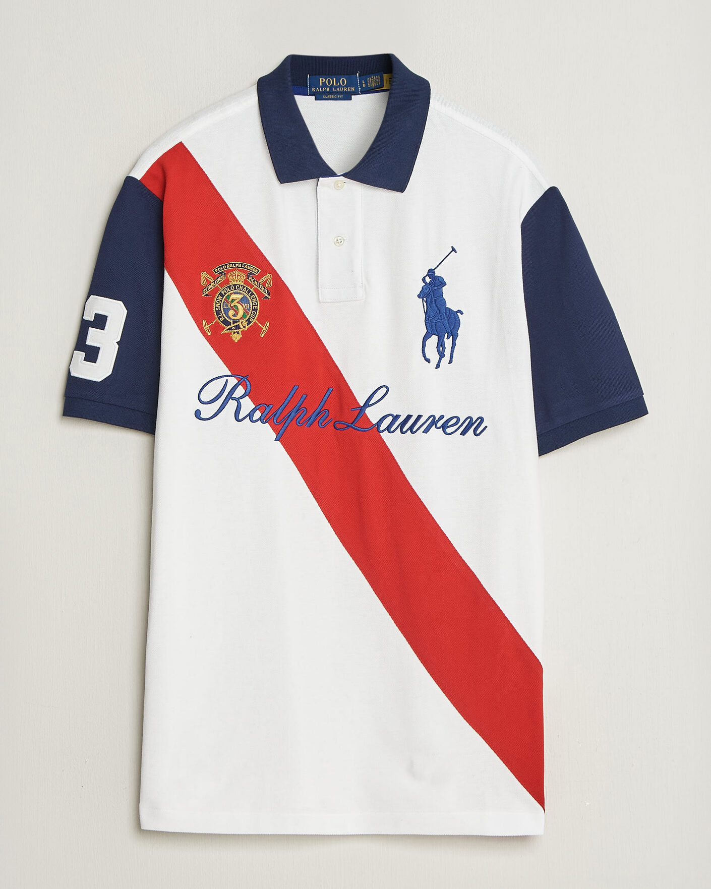 Homme | Polos | Polo Ralph Lauren | Classic Fit Diagonal Stripe Polo White