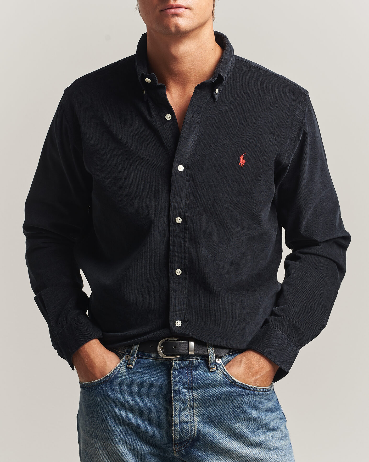 Homme | Chemises | Polo Ralph Lauren | Custom Fit BD Corduroy Shirt Polo Black