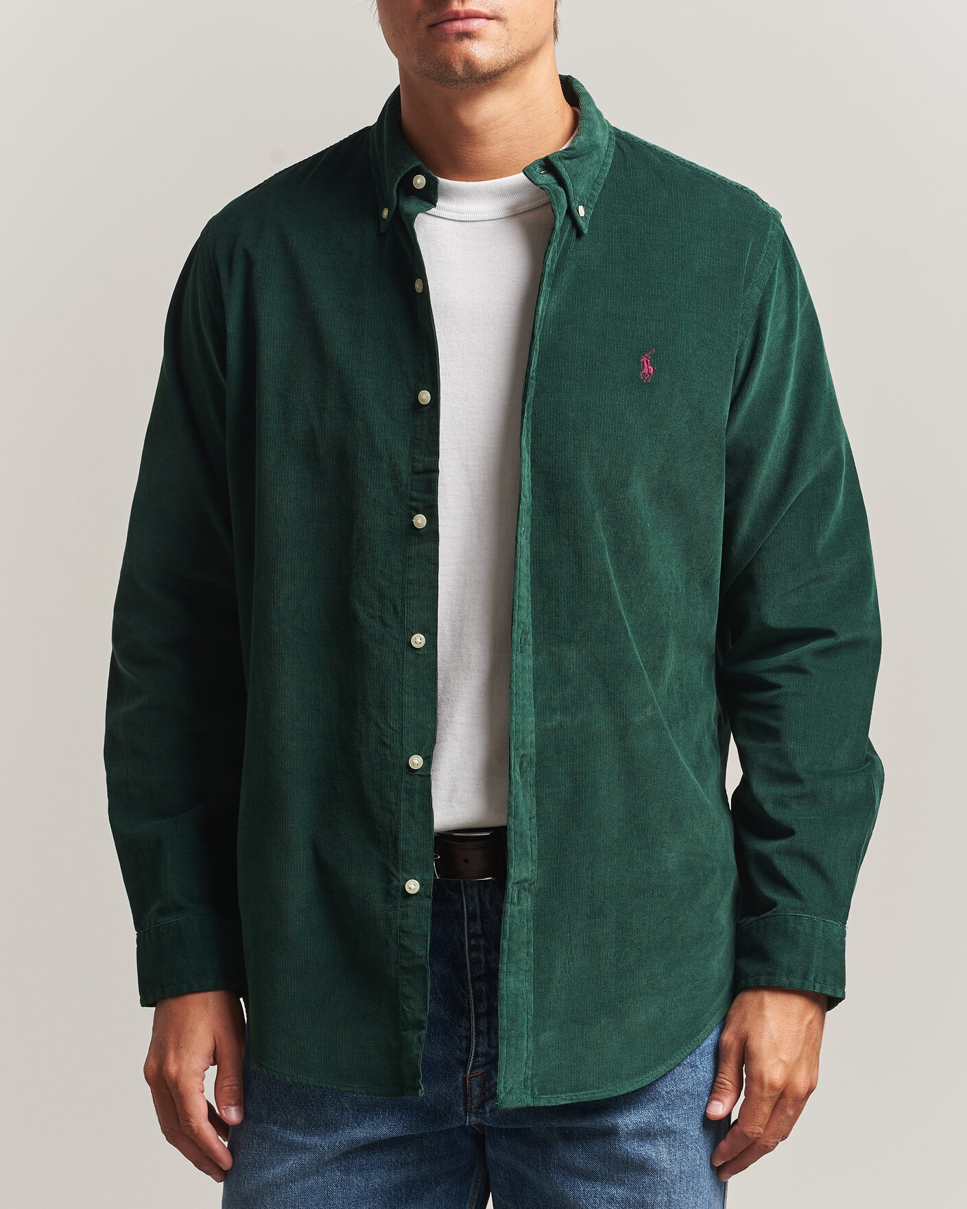 Homme | Chemises | Polo Ralph Lauren | Custom Fit BD Corduroy Shirt Moss Agate