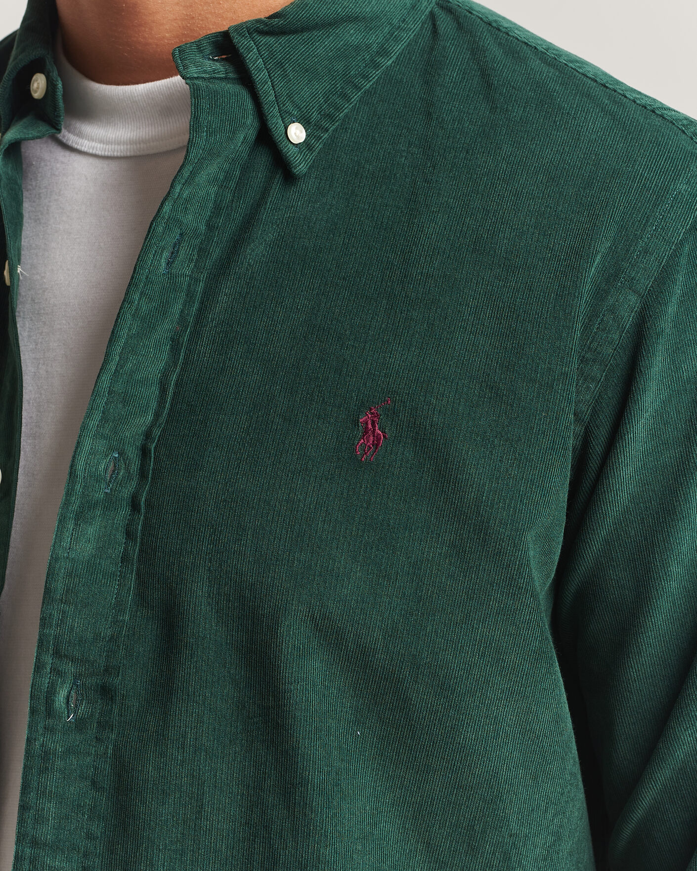 Homme | Chemises | Polo Ralph Lauren | Custom Fit BD Corduroy Shirt Moss Agate