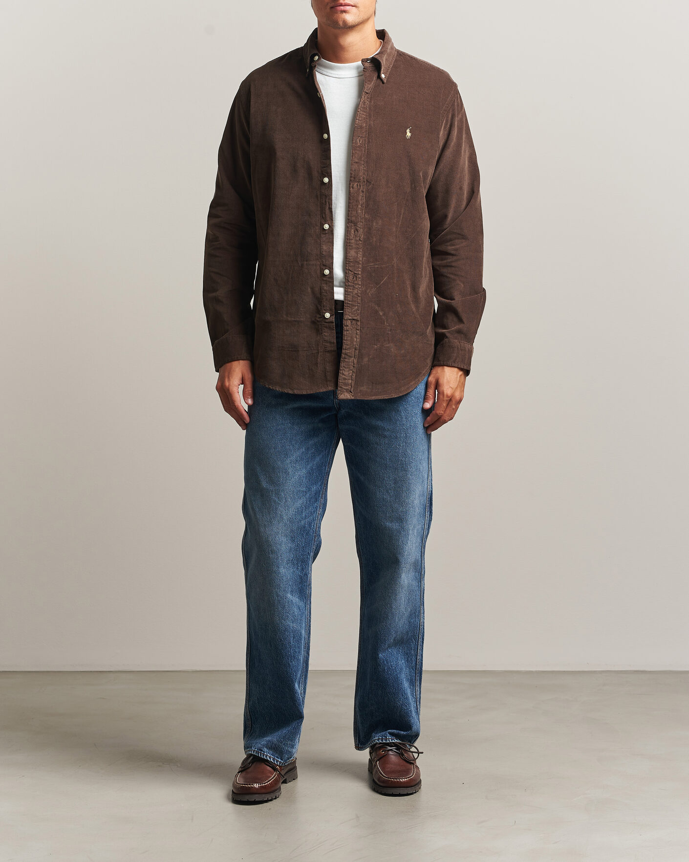 Homme | Chemises | Polo Ralph Lauren | Custom Fit BD Corduroy Shirt Nutmeg Brown