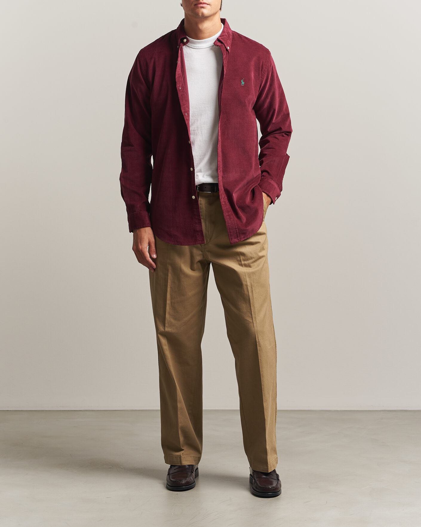 Homme | Chemises | Polo Ralph Lauren | Custom Fit BD Corduroy Shirt Classic Wine
