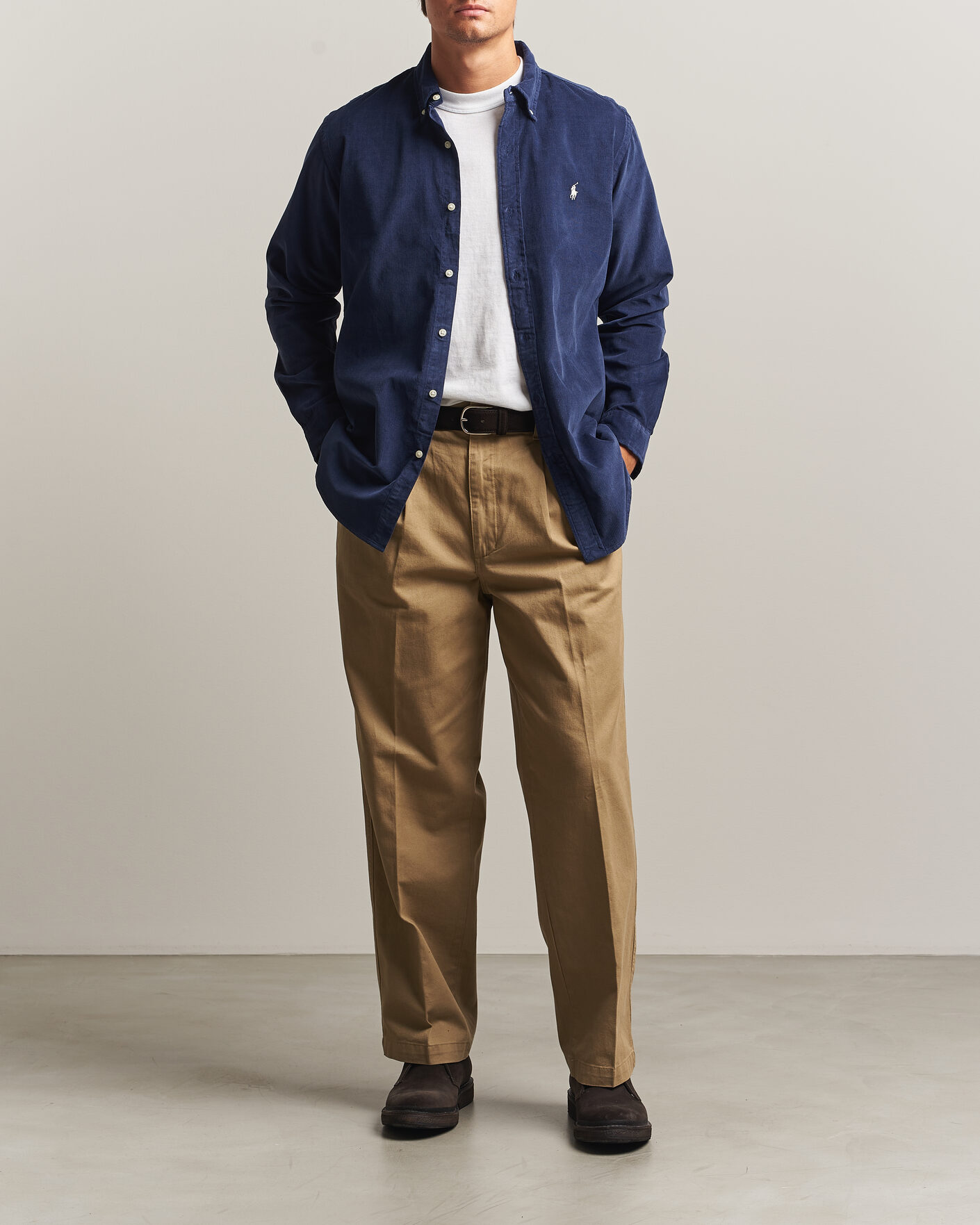 Homme | Chemises | Polo Ralph Lauren | Custom Fit BD Corduroy Shirt Newport Navy