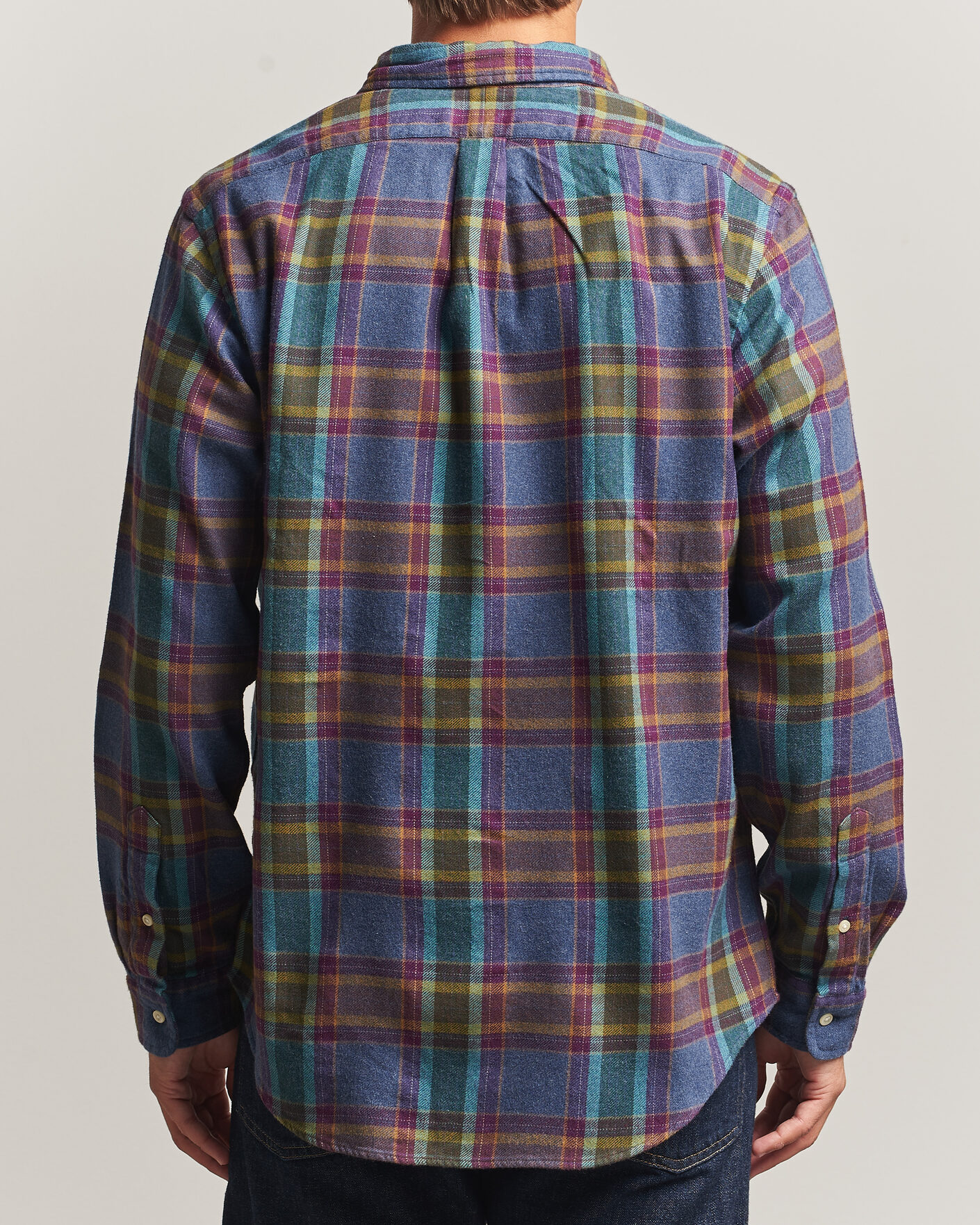 Homme | Chemises | Polo Ralph Lauren | Custom Fit Brushed Flannel Shirt Blue Purple Heather