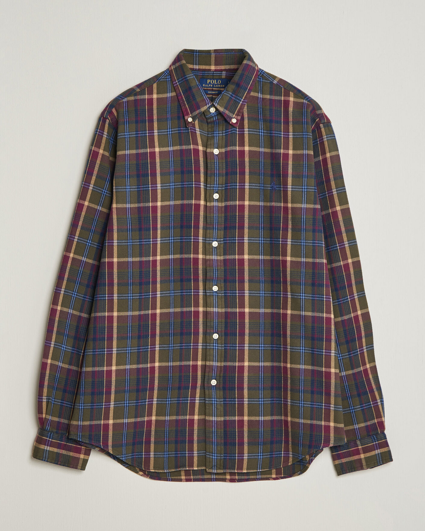 Homme | Chemises | Polo Ralph Lauren | Custom Fit Brushed Flannel Shirt Olive Berry