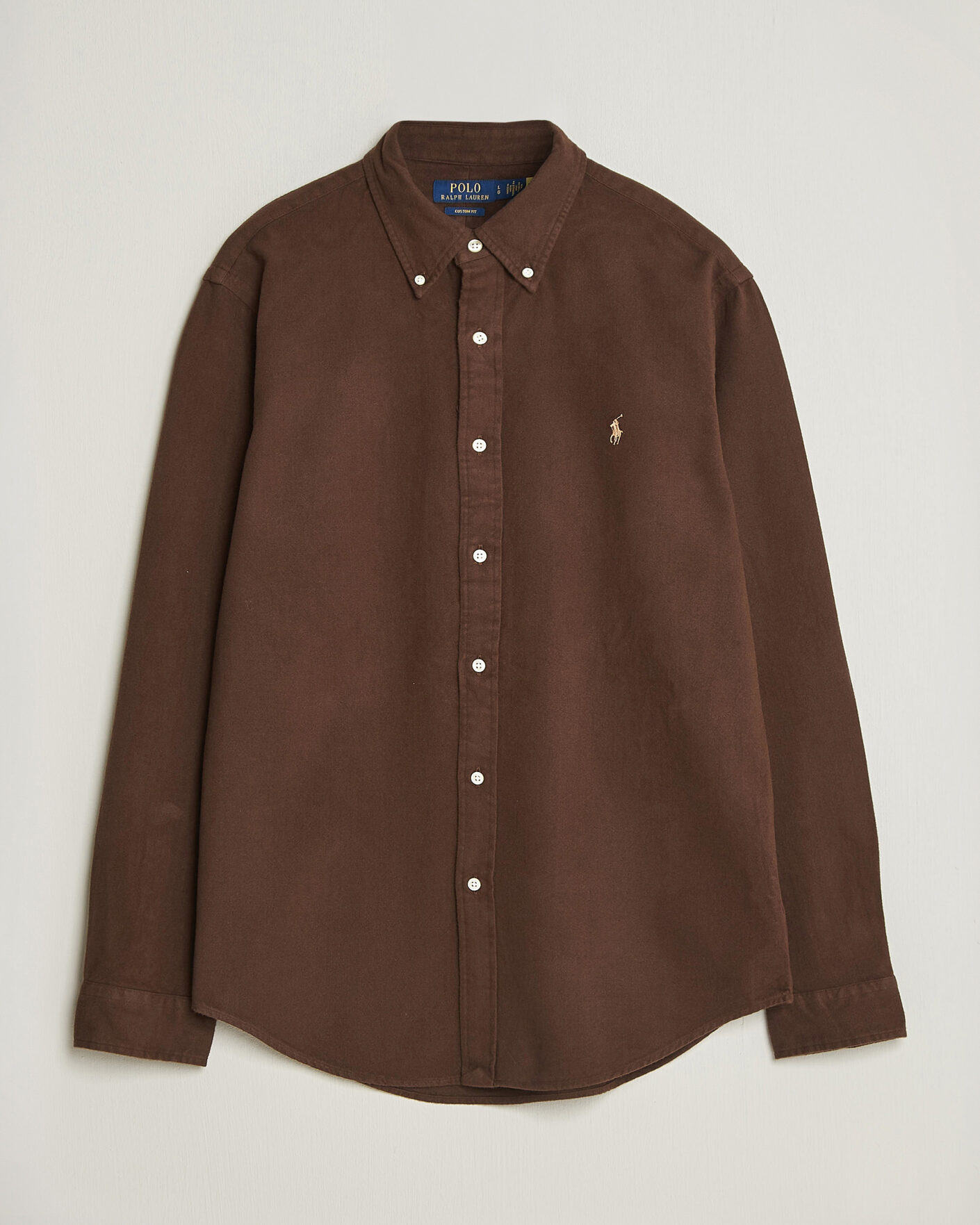 Homme | Chemises | Polo Ralph Lauren | Custom Fit Brushed Flannel Shirt Nutmeg Brown