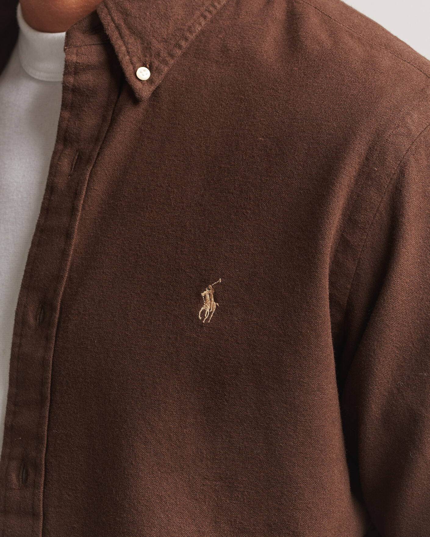 Homme | Chemises | Polo Ralph Lauren | Custom Fit Brushed Flannel Shirt Nutmeg Brown