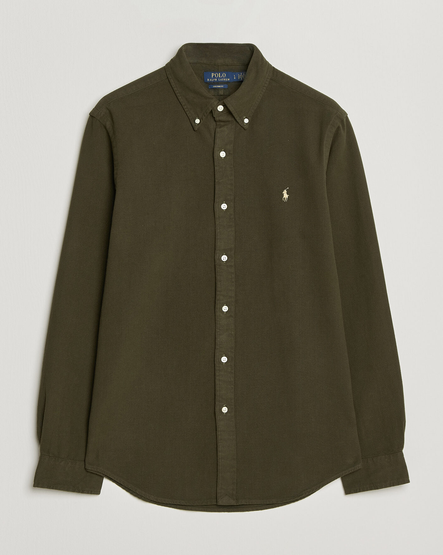 Homme | Chemises | Polo Ralph Lauren | Custom Fit Brushed Flannel Shirt Company Olive