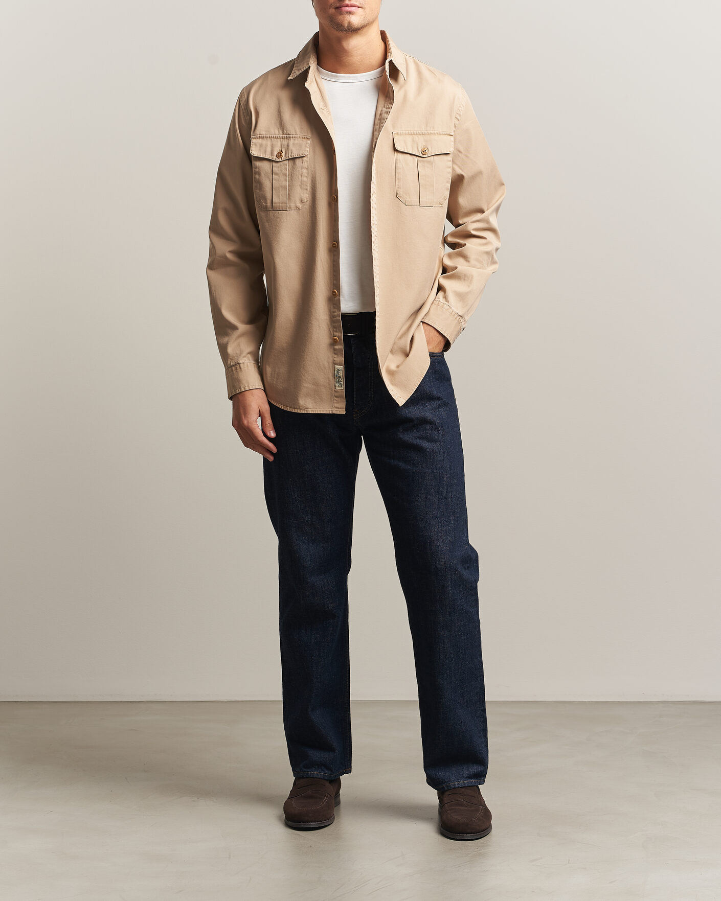 Homme | Chemises | Polo Ralph Lauren | Litchfield Washed Chino Overshirt Vintage Khaki