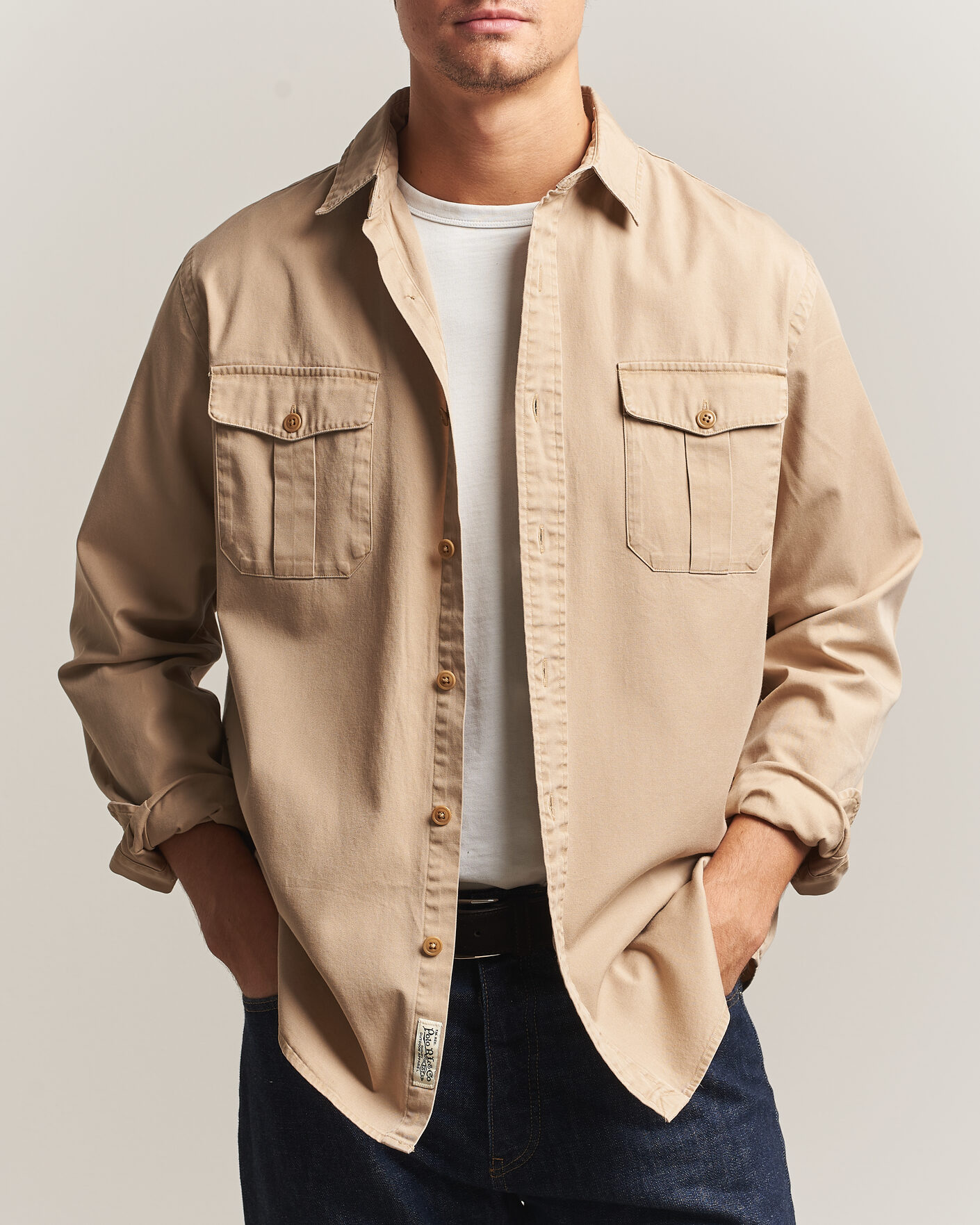Homme | Chemises | Polo Ralph Lauren | Litchfield Washed Chino Overshirt Vintage Khaki