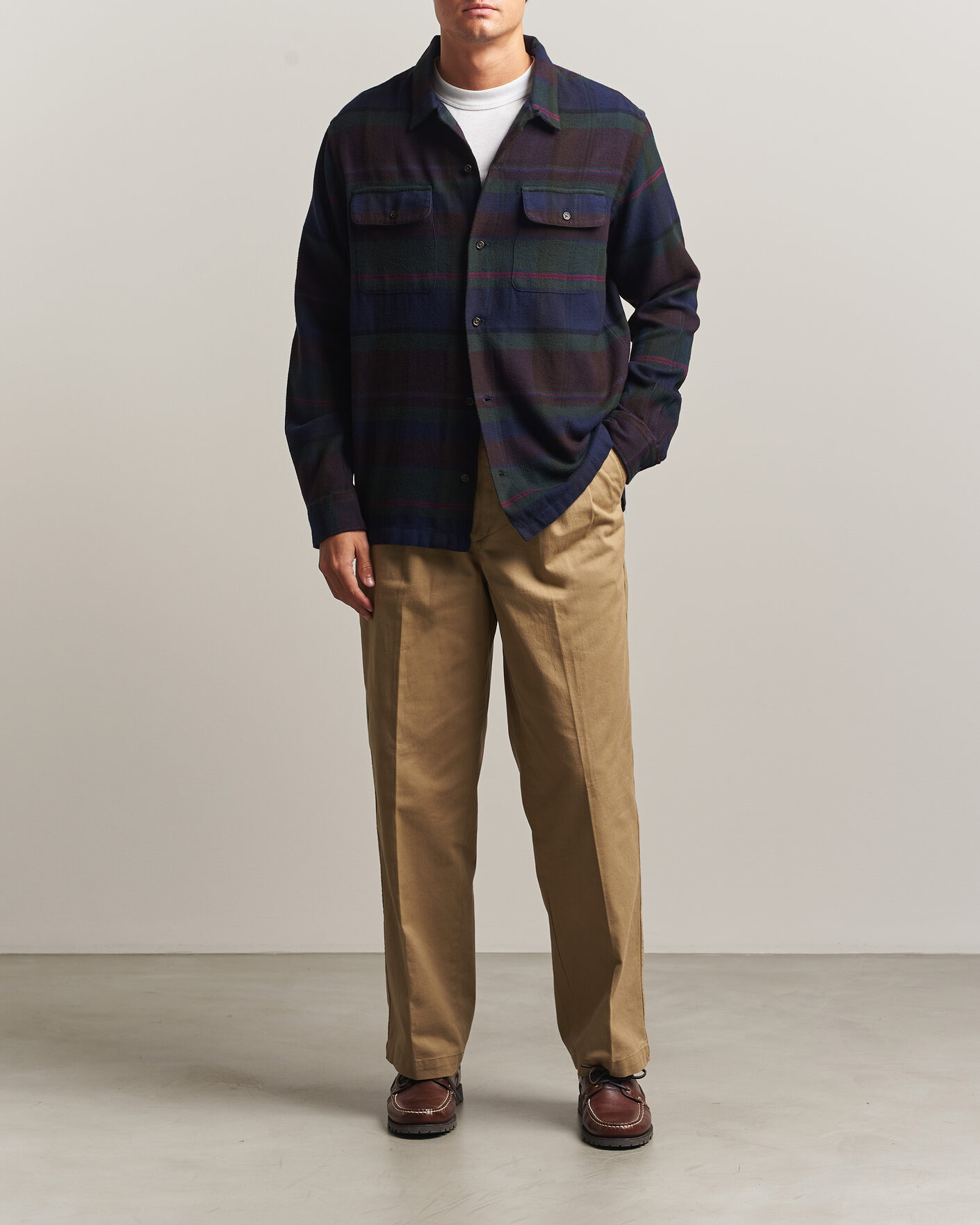 Homme | Chemises | Polo Ralph Lauren | Hudson Ranch Checked Overshirt Olive Royal