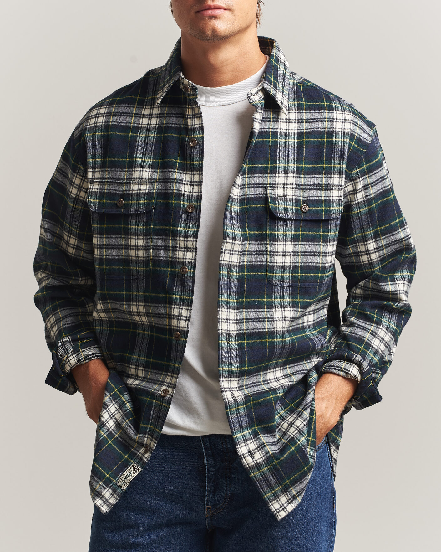Homme | Chemises | Polo Ralph Lauren | Classic Fit Shaggy Flannel Shirt Navy Green
