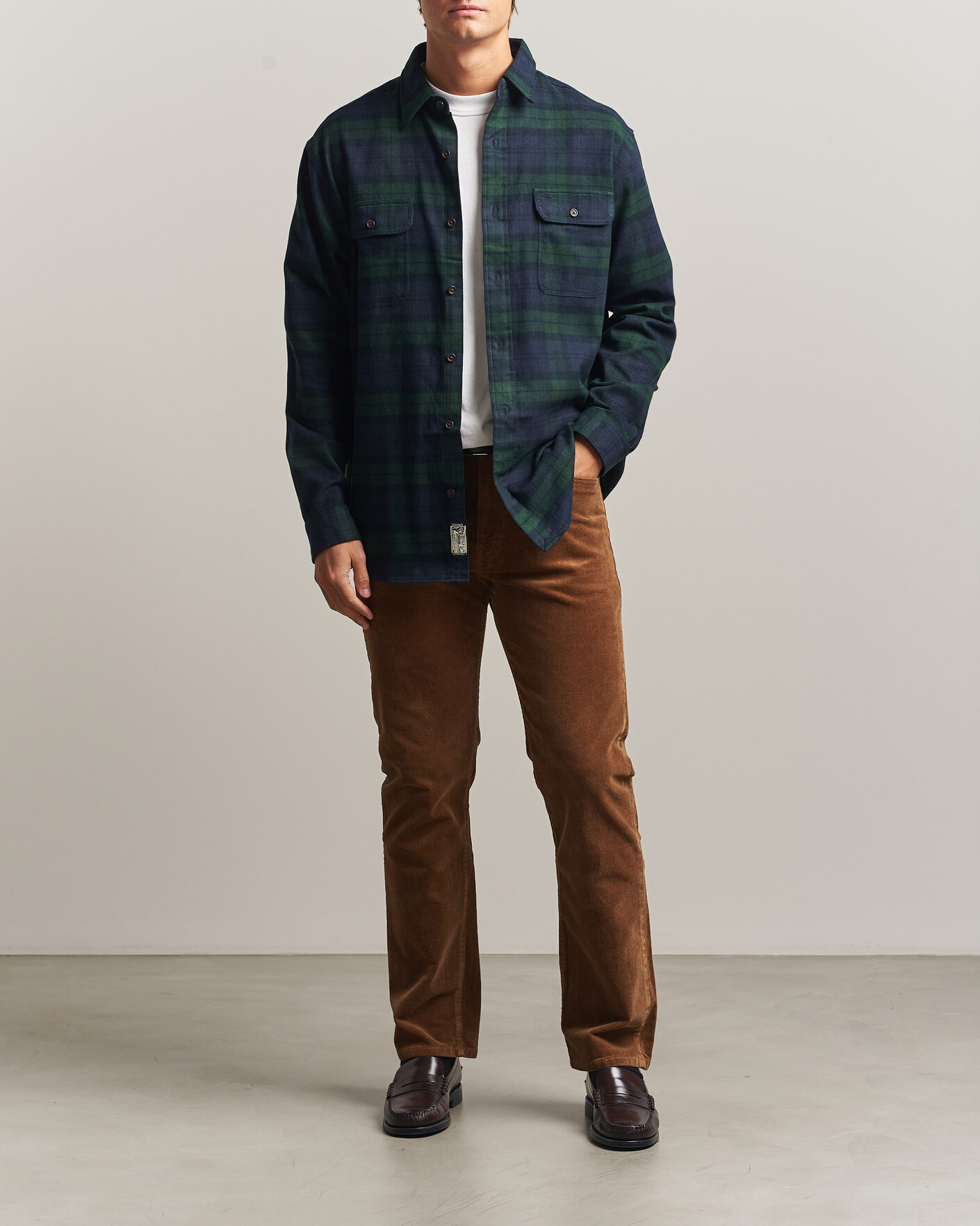 Homme | Chemises | Polo Ralph Lauren | Classic Fit Shaggy Flannel Shirt Navy Forest