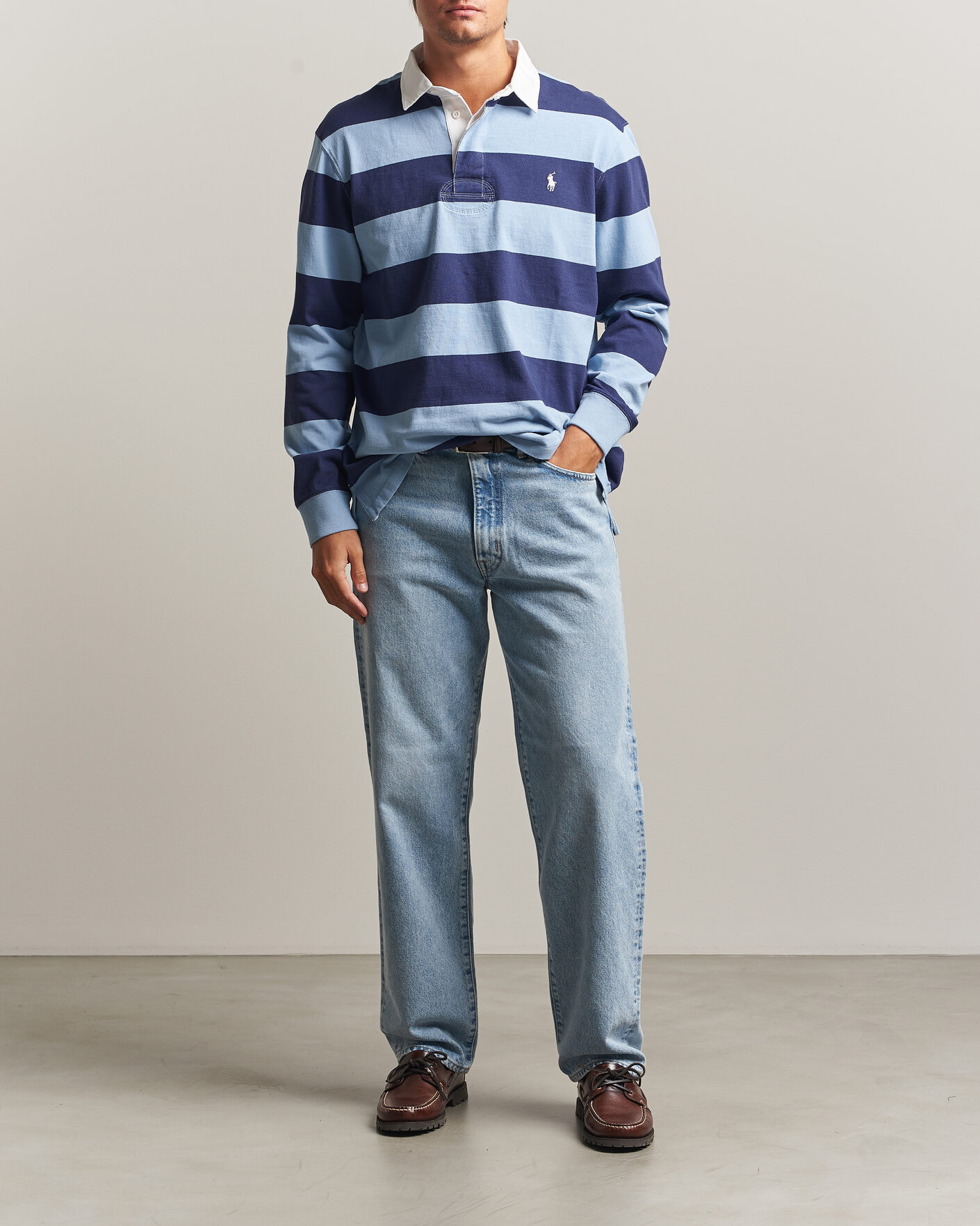 Homme | Pulls Et Tricots | Polo Ralph Lauren | Striped Jersey Rugger Blue/Navy