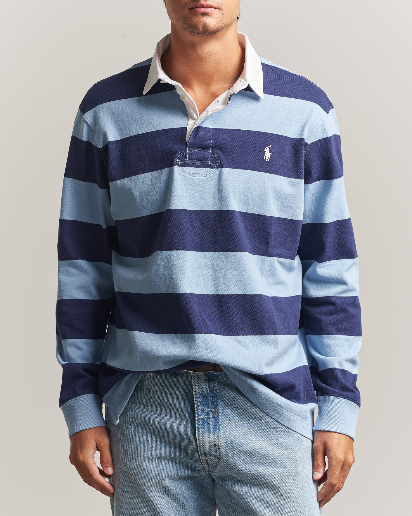 Homme | Pulls Et Tricots | Polo Ralph Lauren | Striped Jersey Rugger Blue/Navy
