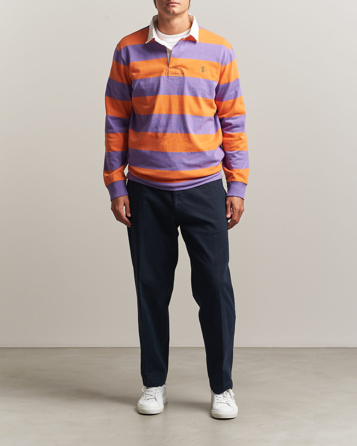 Homme | Pulls Et Tricots | Polo Ralph Lauren | Striped Jersey Rugger Purple/Orange