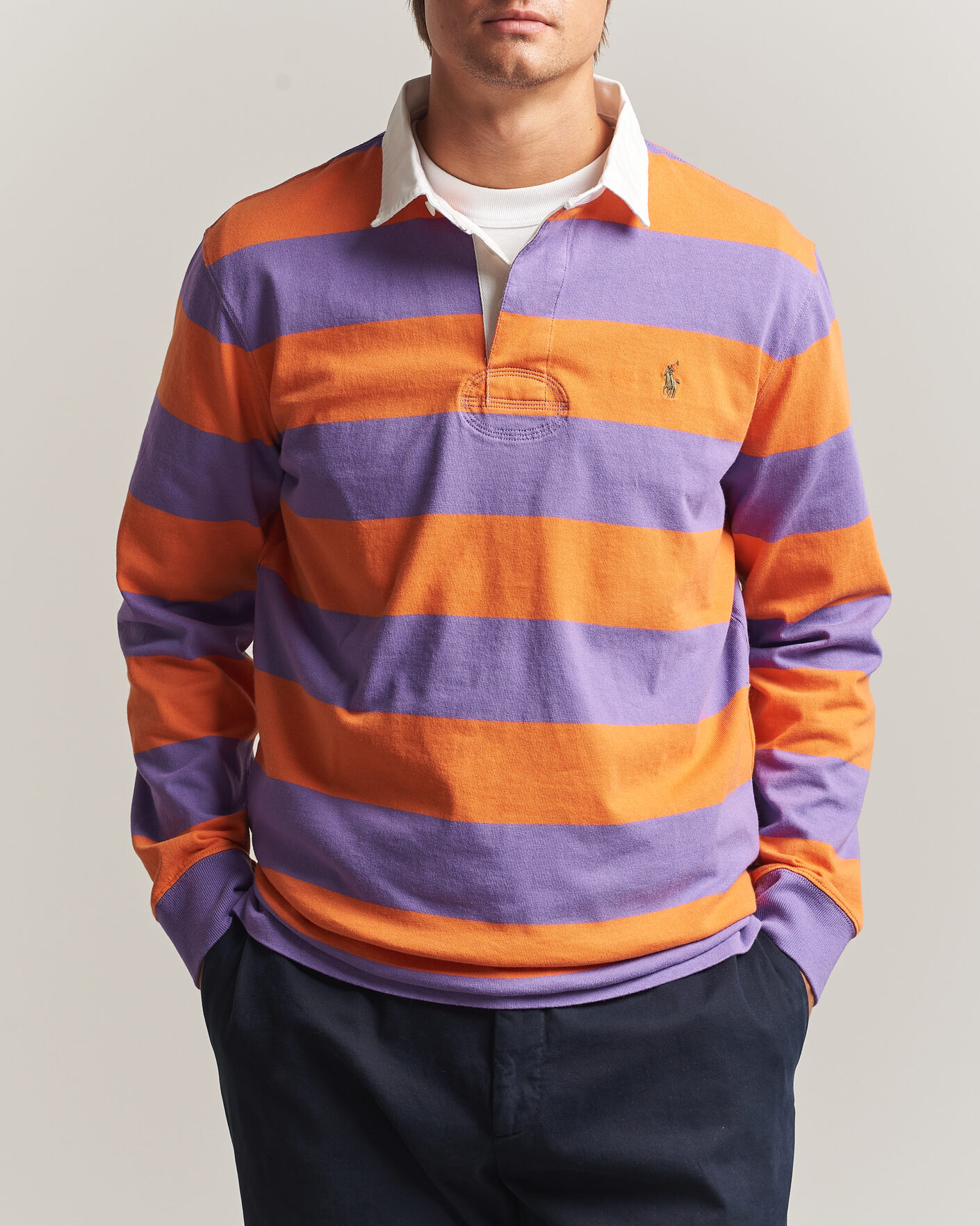 Homme | Pulls Et Tricots | Polo Ralph Lauren | Striped Jersey Rugger Purple/Orange