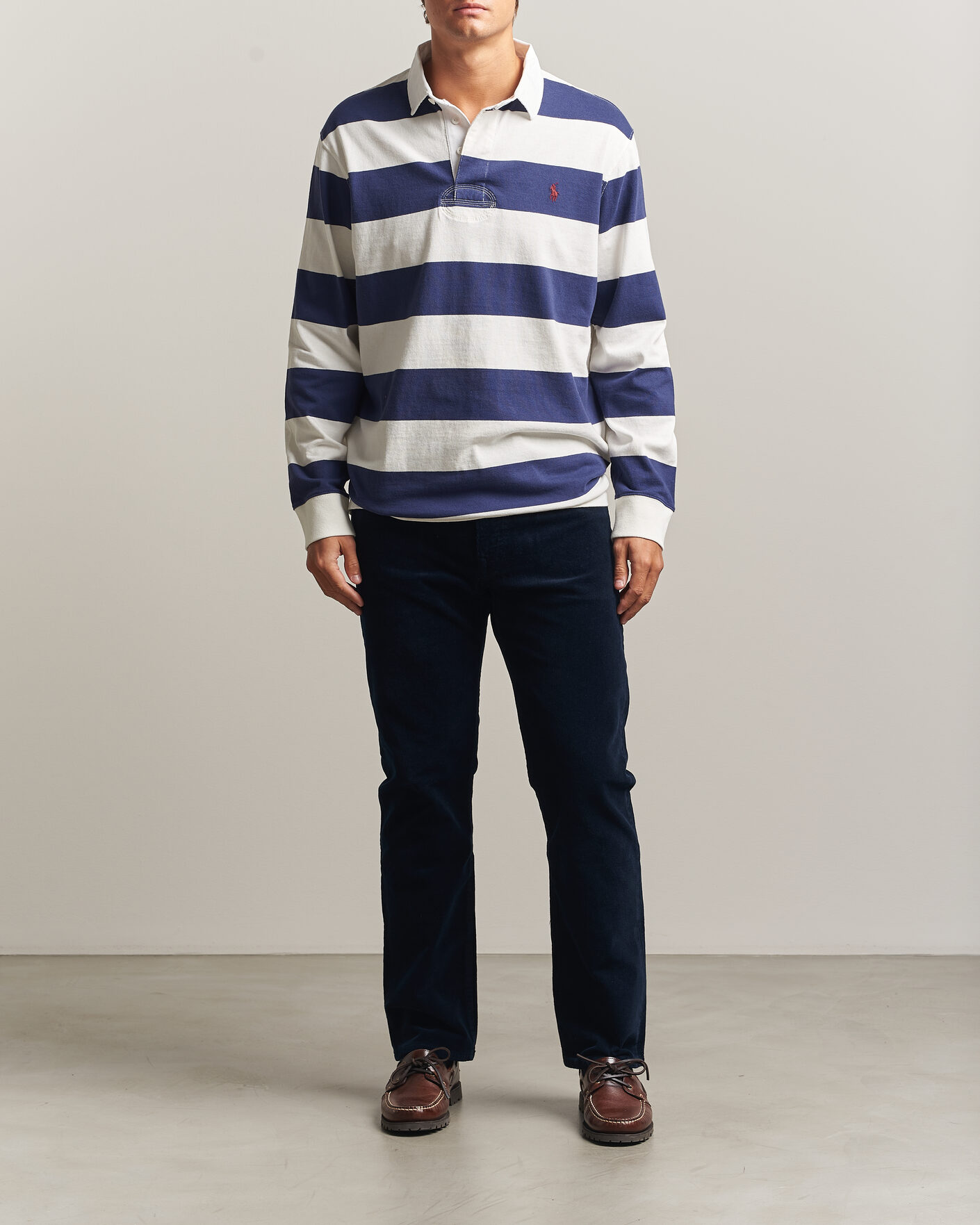 Homme | Pulls Et Tricots | Polo Ralph Lauren | Striped Jersey Rugger Cream/Navy