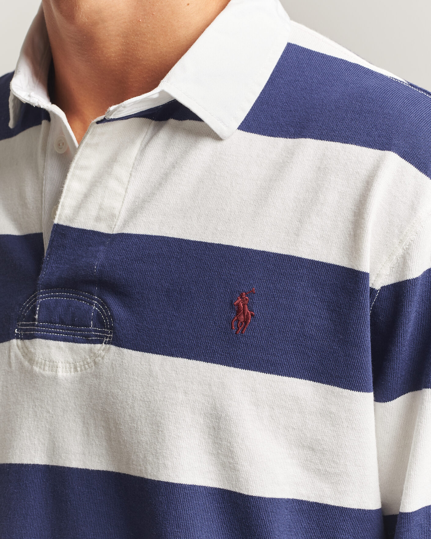 Homme | Pulls Et Tricots | Polo Ralph Lauren | Striped Jersey Rugger Cream/Navy